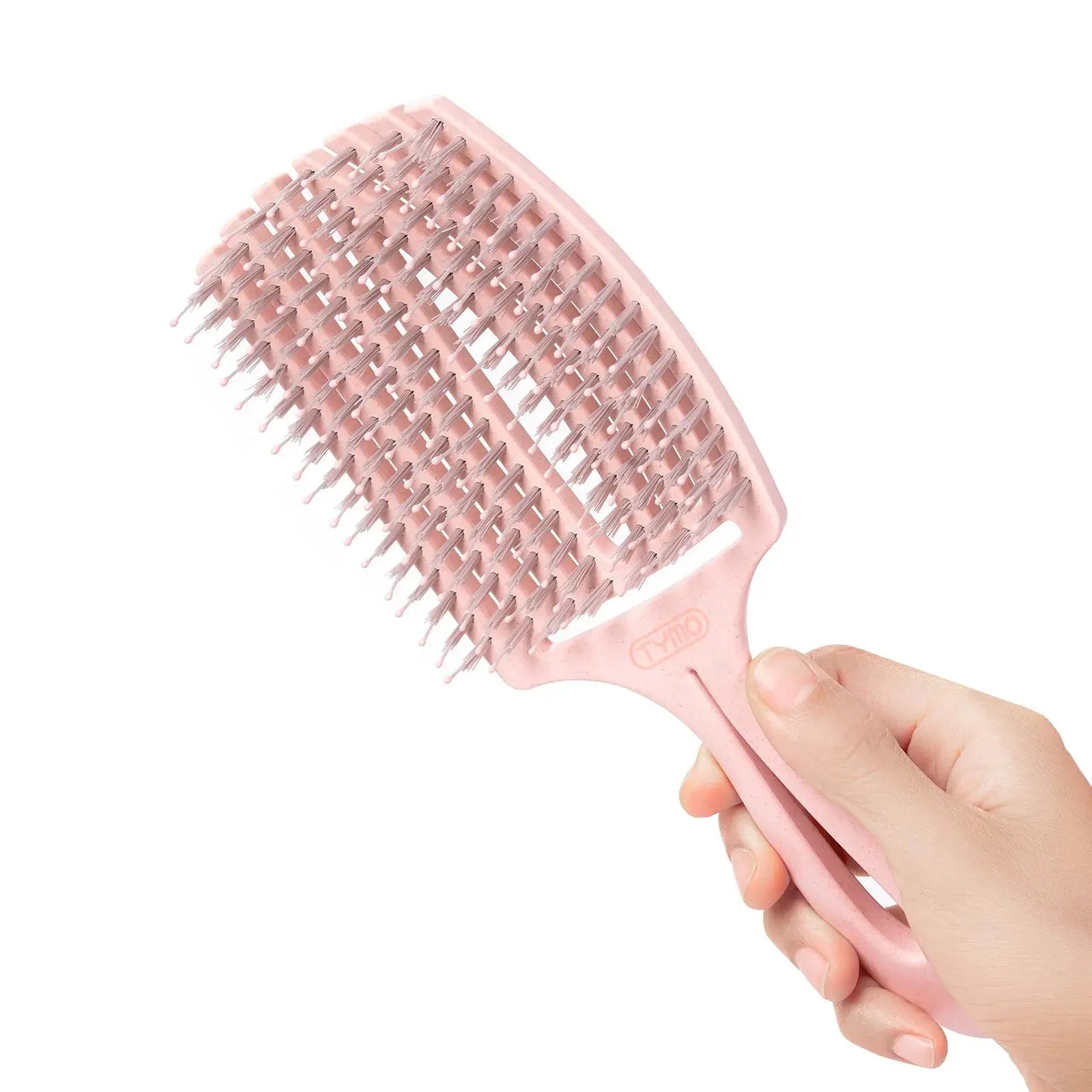 TYMO Bristle Brush for Hair Styling - Pink Hair Brush for Smoothing & Detangling - Perfect for Home, Salon & Travel Use