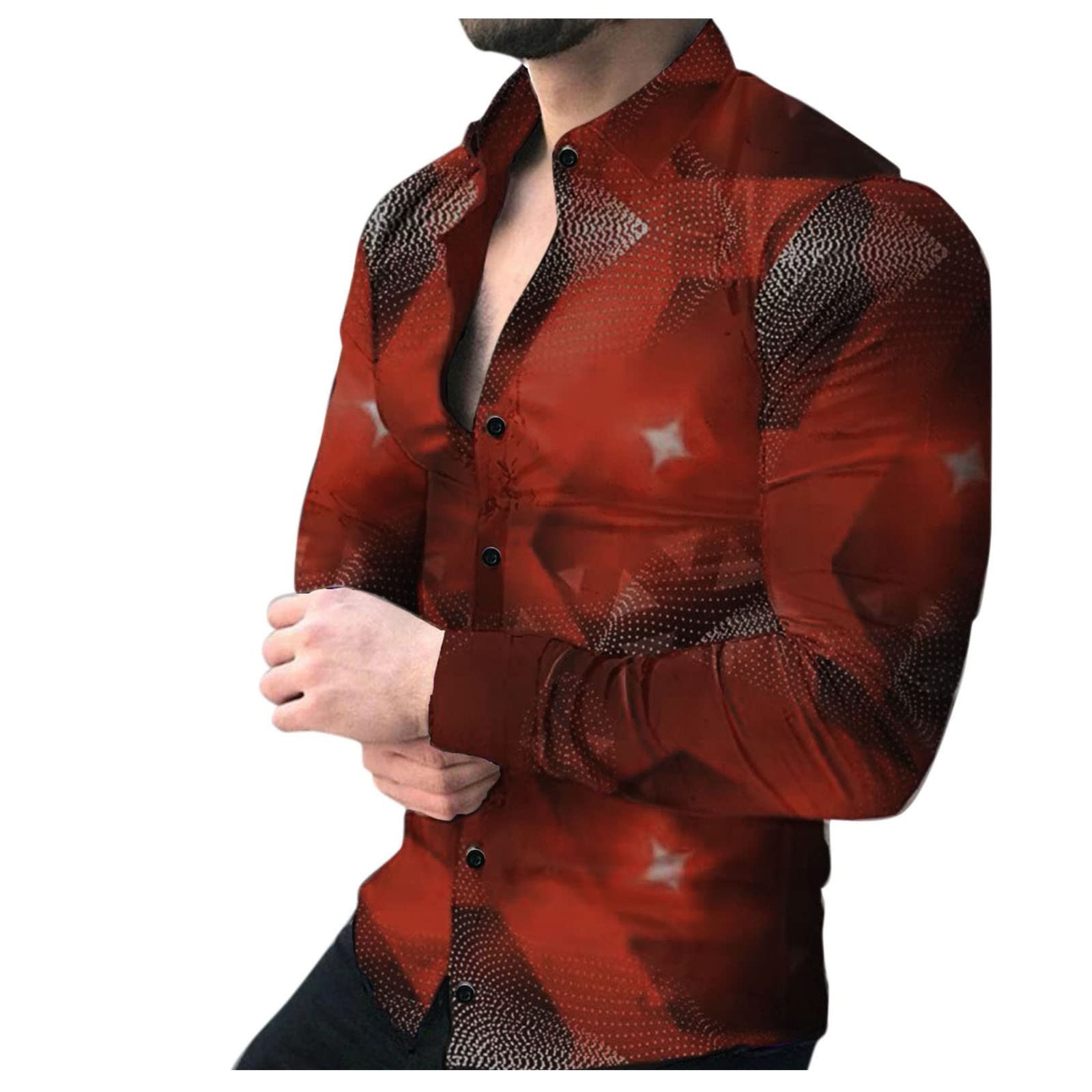 Men's Summer Casual T-Shirts - Lapel Printed Fashion Shirt, Button Down Cardigan Shirts, Loose Soft Cotton Tee for Outdoor Activities & Daily Wear
