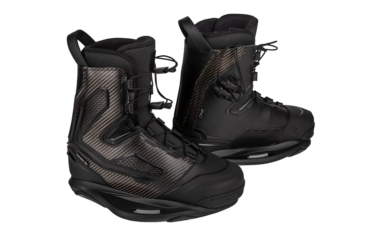 Ronix One Intuition Wakeboard Boots for Men & Women - Premium Carbitex Technology, Lightweight & Durable Black Wakeboarding Shoes - Perfect for Water Sports, Boat Riding & Professional Competitions