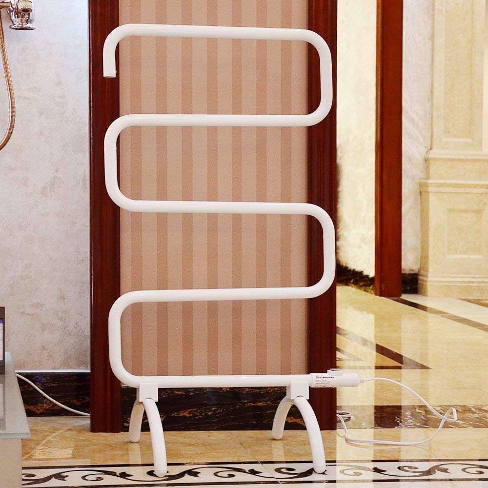 Homeleader Electric Towel Warmer & Drying Rack - 120W Wall Mount or Freestanding Bathroom Heated Towel Rack for Spa, Luxury Hotels & Cozy Home Use