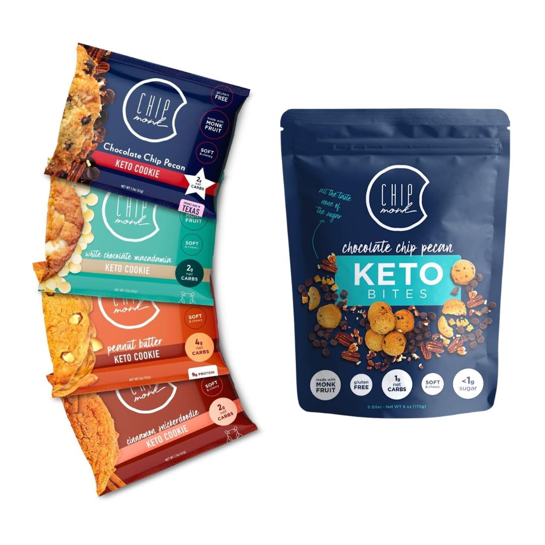 Keto Cookie Sampler Box - Low Carb, Gluten Free, Sugar Free Snacks for Ketogenic Diet | Perfect for Office Snacks, Gifts & Healthy Desserts