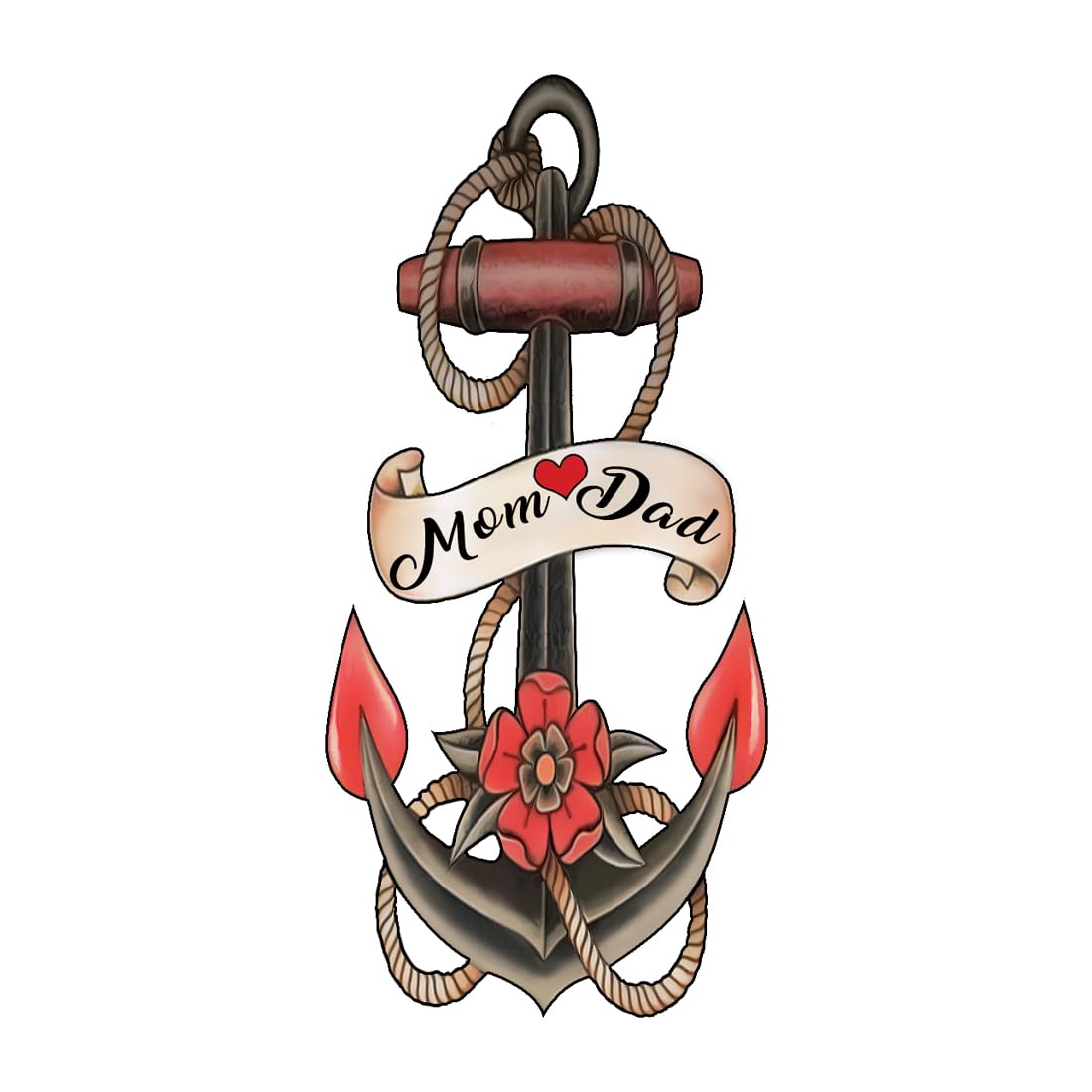 Waterproof Temporary Tattoo - Mom With Heart & Wings Combo (Pack of 4) | Long Lasting Fake Tattoos for Mother's Day, Women's Events & Body Art