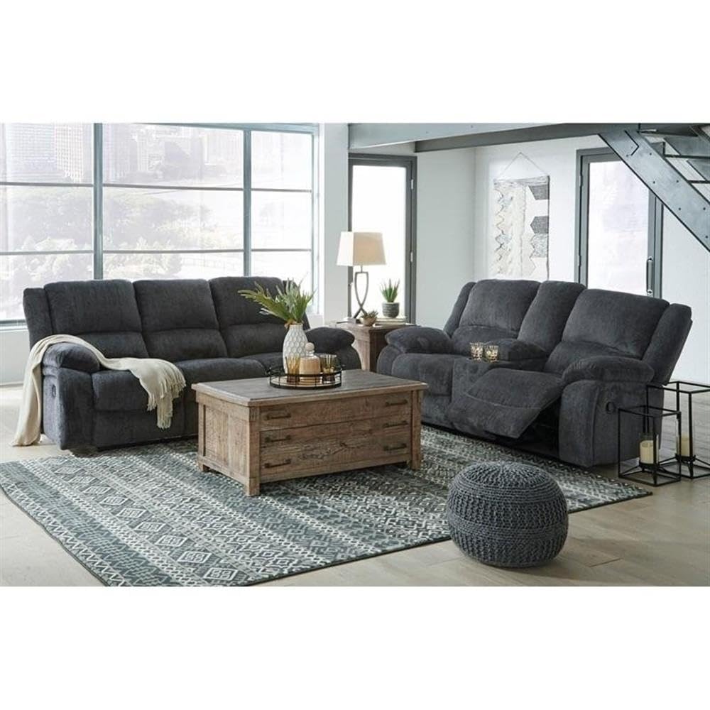 Signature Design by Ashley Draycoll Power Reclining Sofa in Slate - Modern Comfort for Living Room & Home Theater