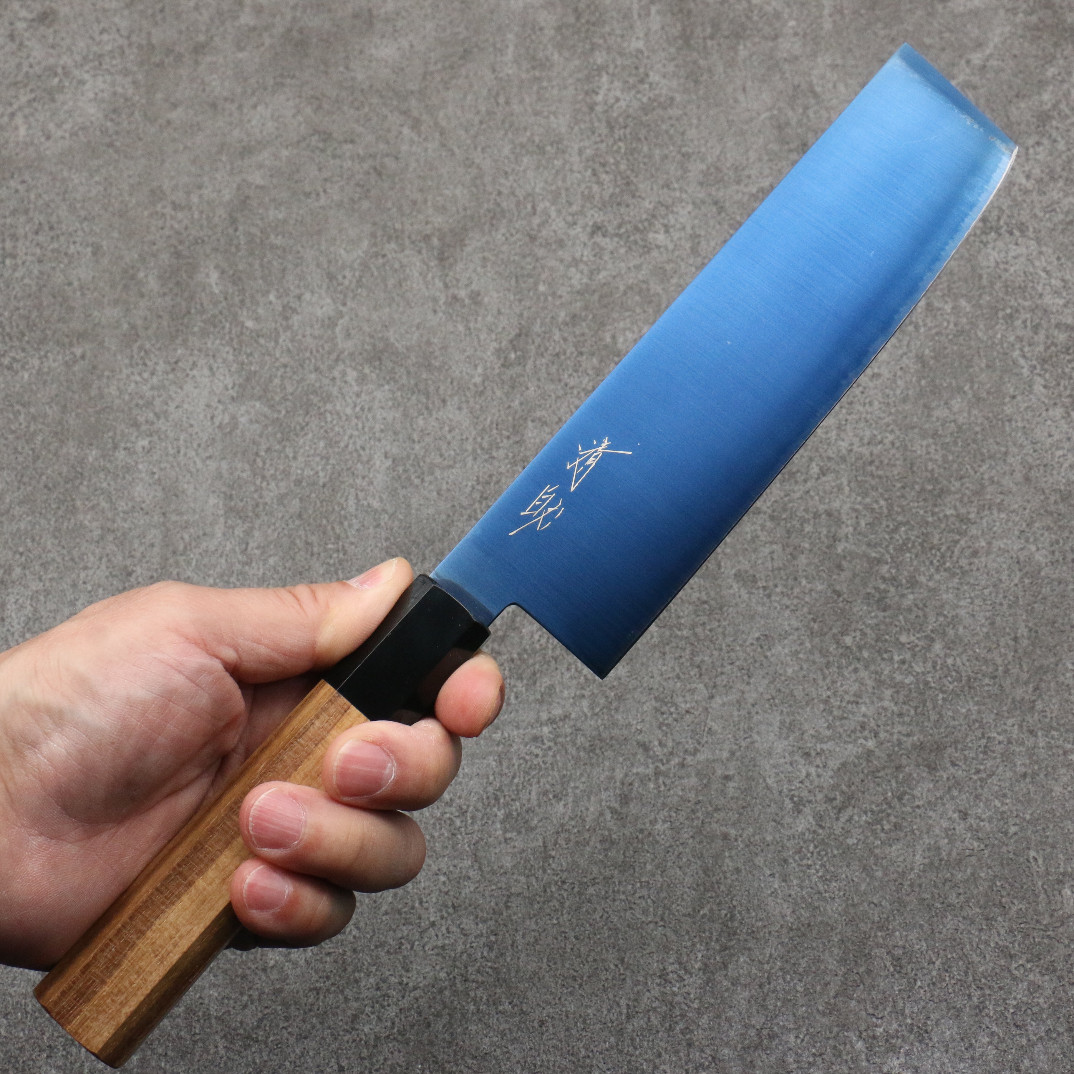 Premium Seisuke SK 85 Nakiri Knife 175mm - Japanese Ion Plated Blade with Teak Wood Handle & Black Plastic Ferrule - Ideal for Vegetable Chopping, Slicing & Food Prep in Professional & Home Kitchens