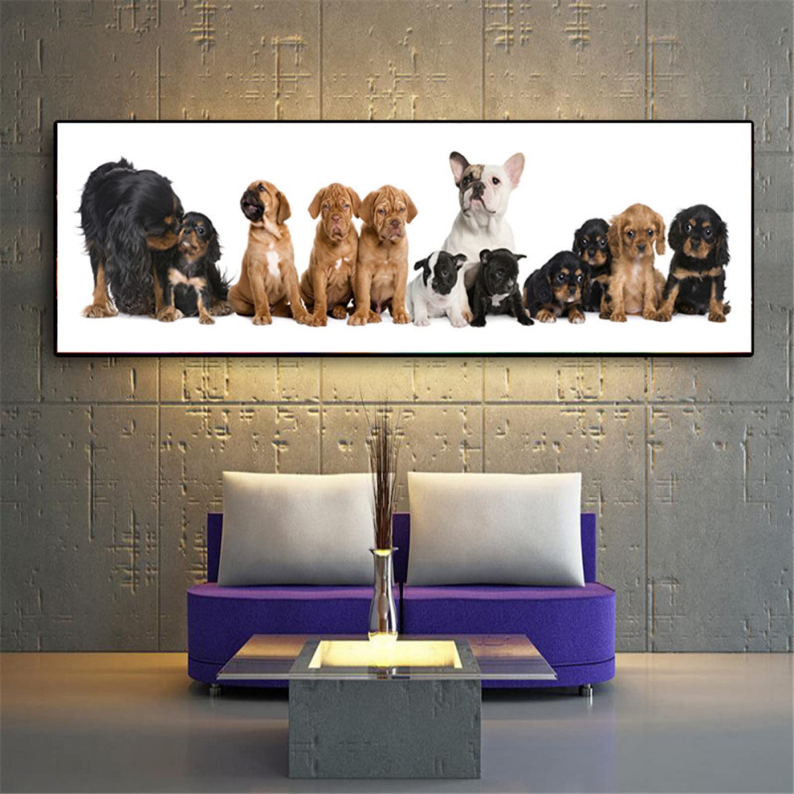 5D Diamond Painting Kit for Adults - DIY Full Drill Dog Puppy Diamond Art, Cross Stitch Gem Embroidery Wall Decor (32x96 inches) | Perfect for Home Decor, Gift Giving & Stress Relief