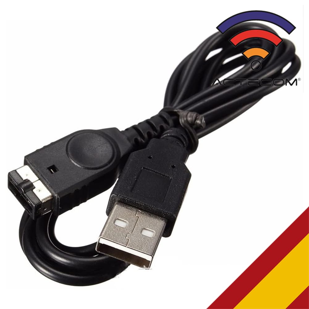 USB Charging Cable for Gameboy Advance SP & Nintendo DS - 1.2M Durable Black Cord with Fast Charging | Compatible with GBA SP | Perfect for Gaming On-The-Go & Travel Accessories