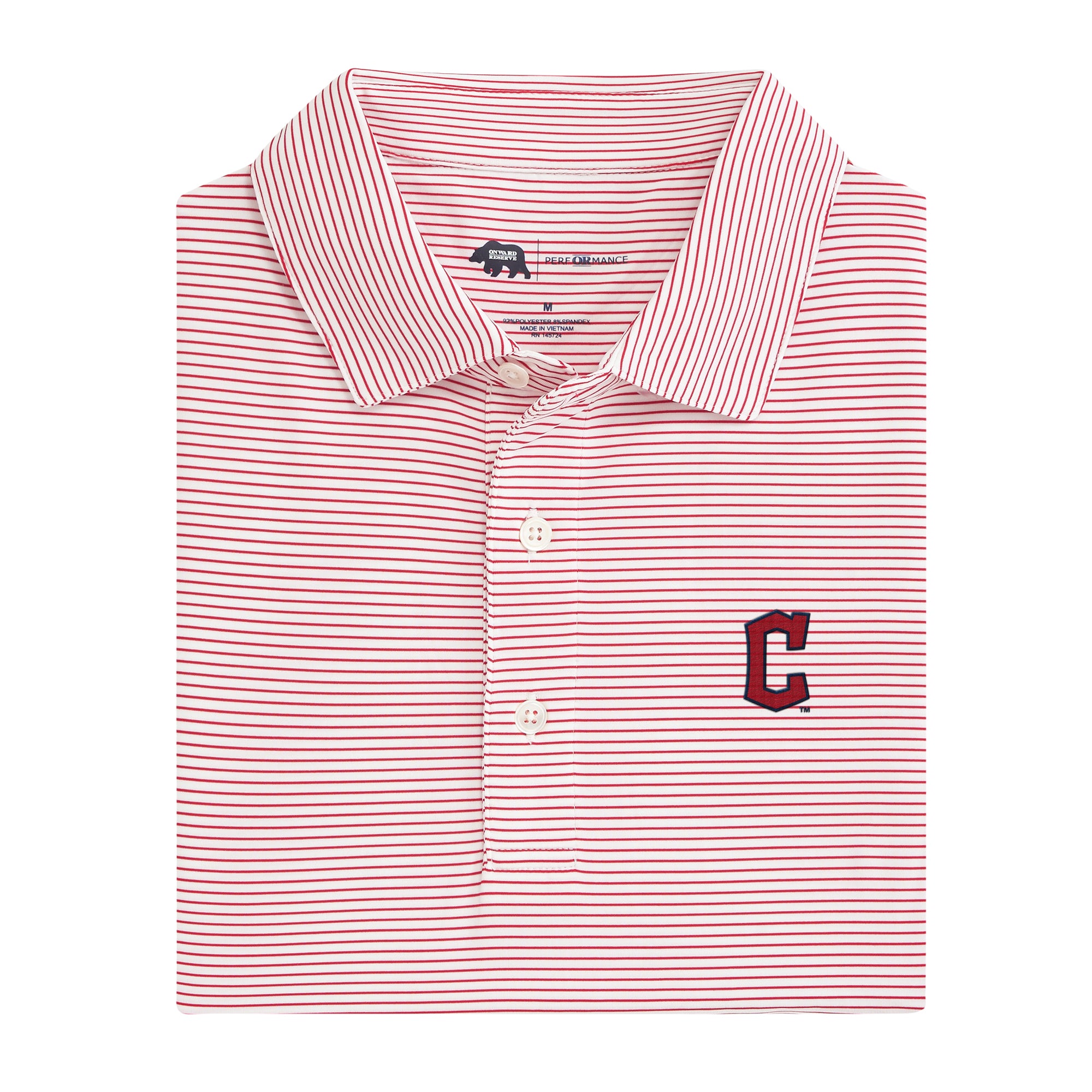 Cleveland Guardians Birdie Stripe Performance Polo Shirt for Men - Moisture Wicking Golf & Casual Wear - Perfect for Golf Tournaments, Office & Outdoor Activities