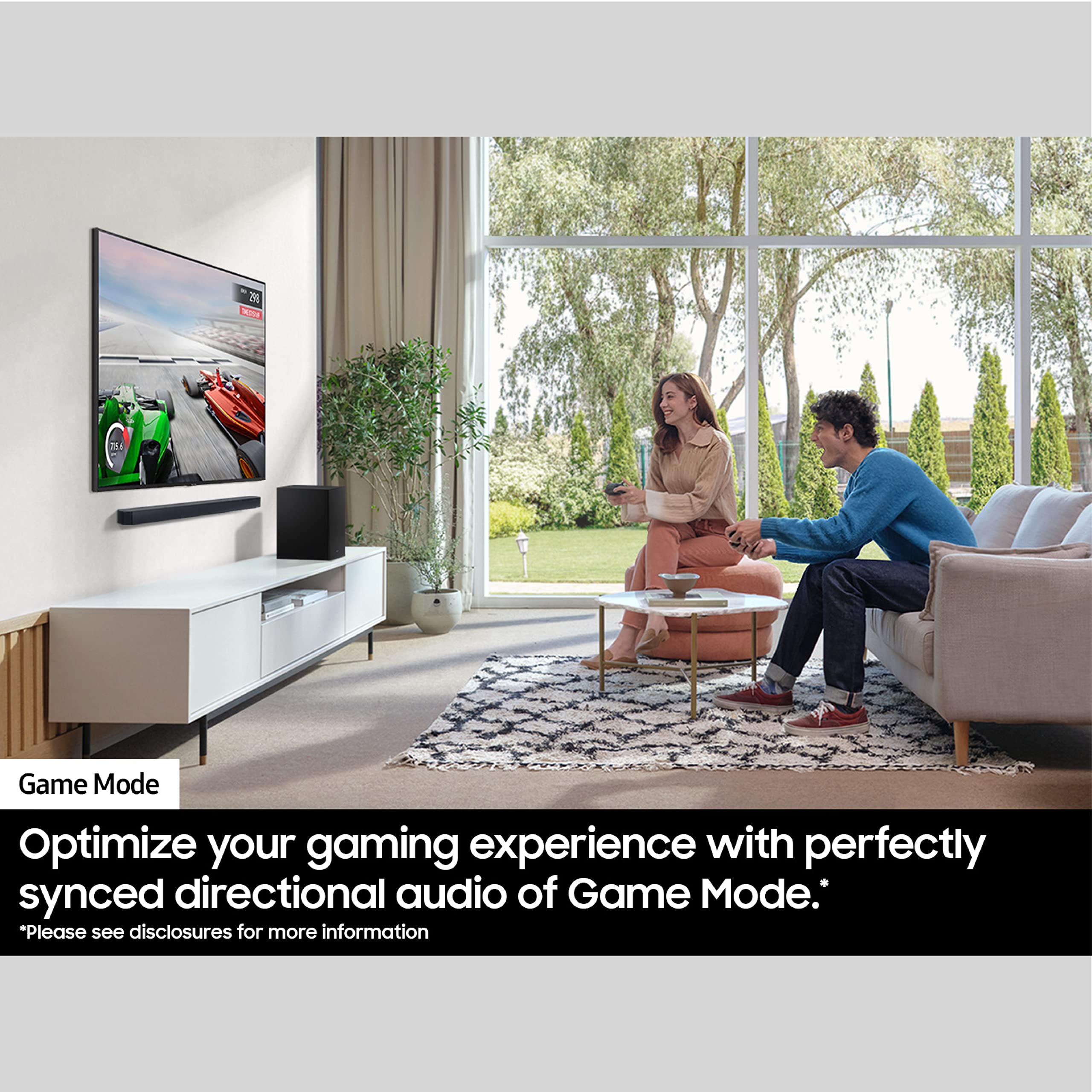 SAMSUNG HW-Q60C 3.1ch Soundbar with Dolby Audio & Q-Symphony | Wireless Bluetooth Sound Bar with Adaptive Sound Lite, HDMI eARC, Game Mode | Perfect for Home Theater, Gaming & Music Streaming | Black