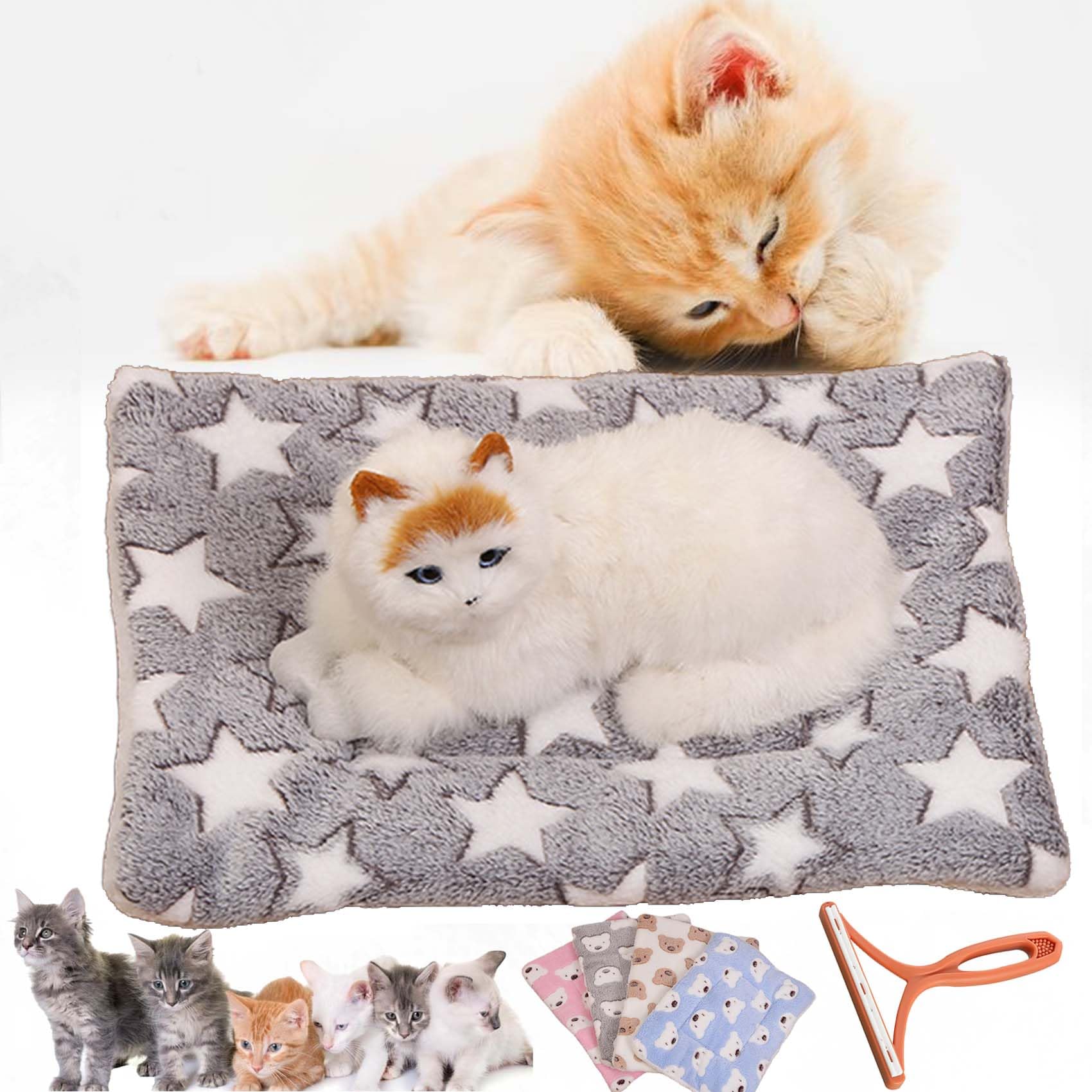 Premium Calming Cat Blanket for Indoor Cats - Soft Anti-Anxiety Pet Blanket for Stress Relief (Large & Grey) - Perfect for Couch, Bed & Travel Comfort