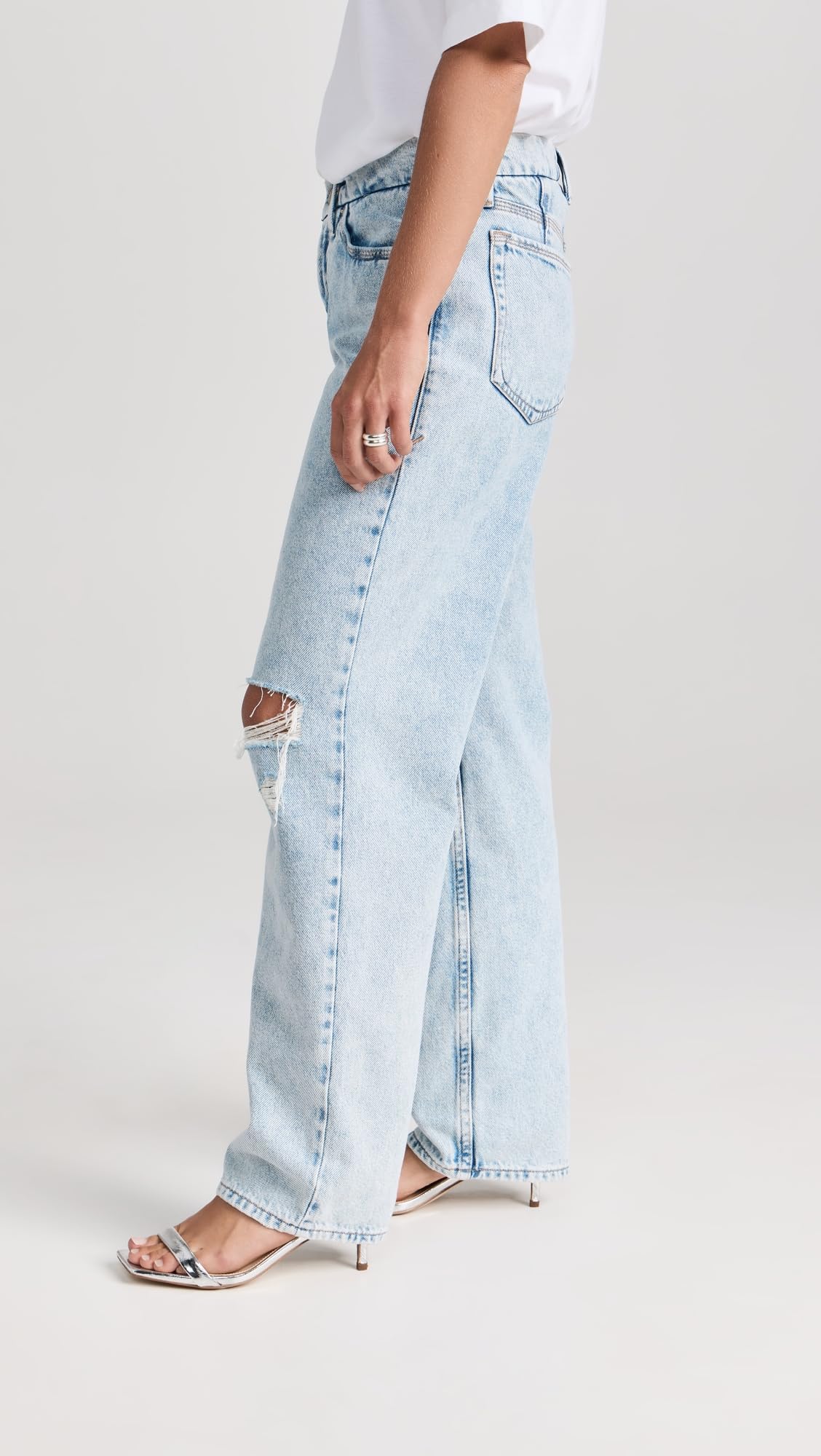 Good American Women's Good Petite 90s High Waist Straight Leg Jeans - Vintage Denim for Casual Wear, Date Night & Everyday Outfits