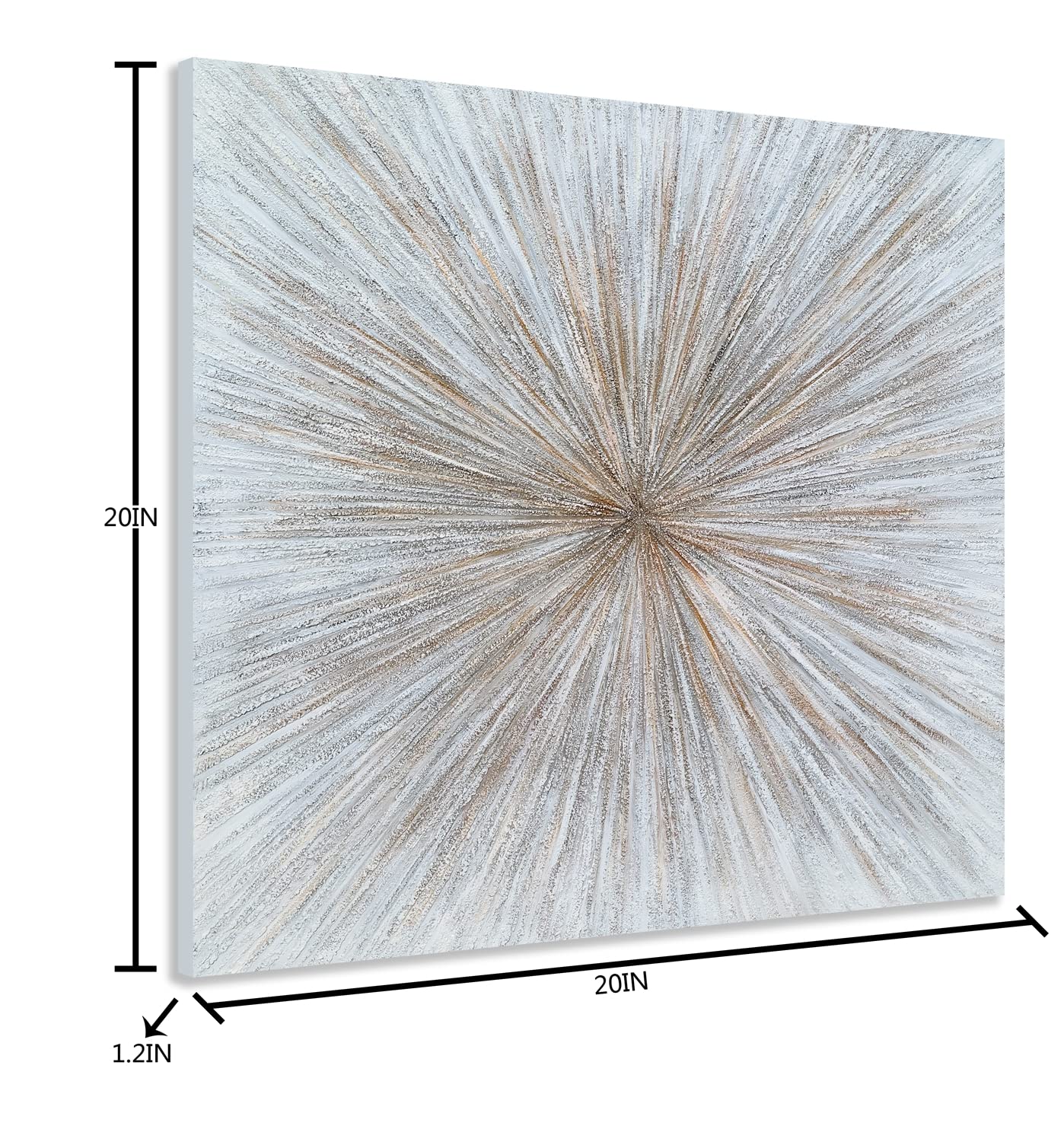 GALLERIEWALLA Hand Painted Abstract Wall Art - Modern Brown Square Canvas Painting for Bathroom, Office & Living Room Decor | Perfect for Home & Workspace Interior Design