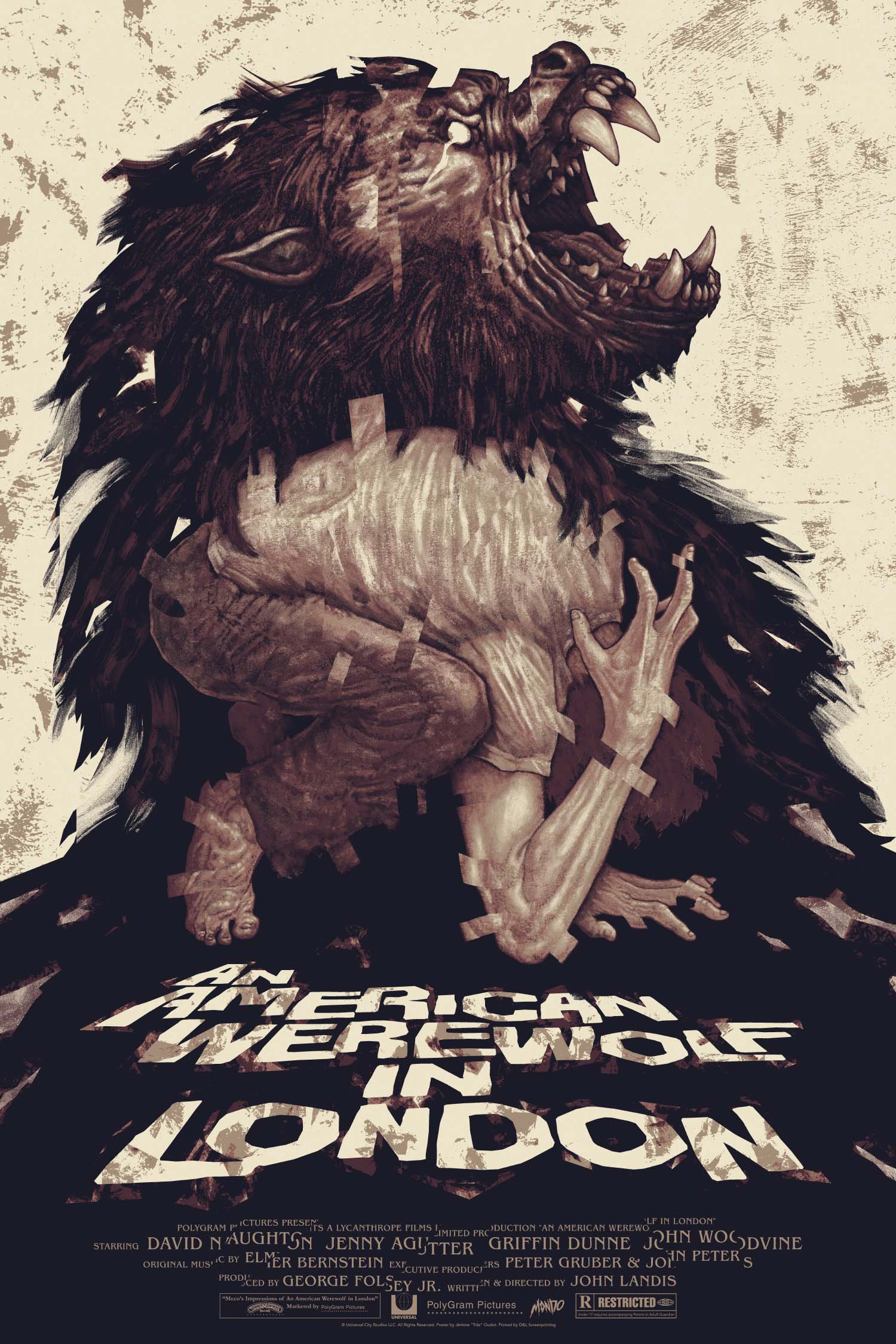 An American Werewolf in London Movie Poster - Classic Horror Film Wall Art for Home Theater & Halloween Decor