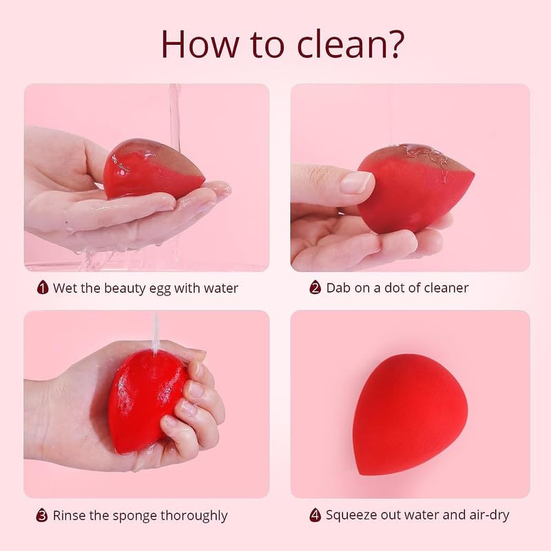 CHRONEX 5-Piece Makeup Sponge Set - Latex-Free Beauty Blender for Liquid, Cream & Powder Foundation - Multi-Colored Paw Paw Sponges for Flawless Blending - Perfect for Daily Makeup, Travel & Professional Use