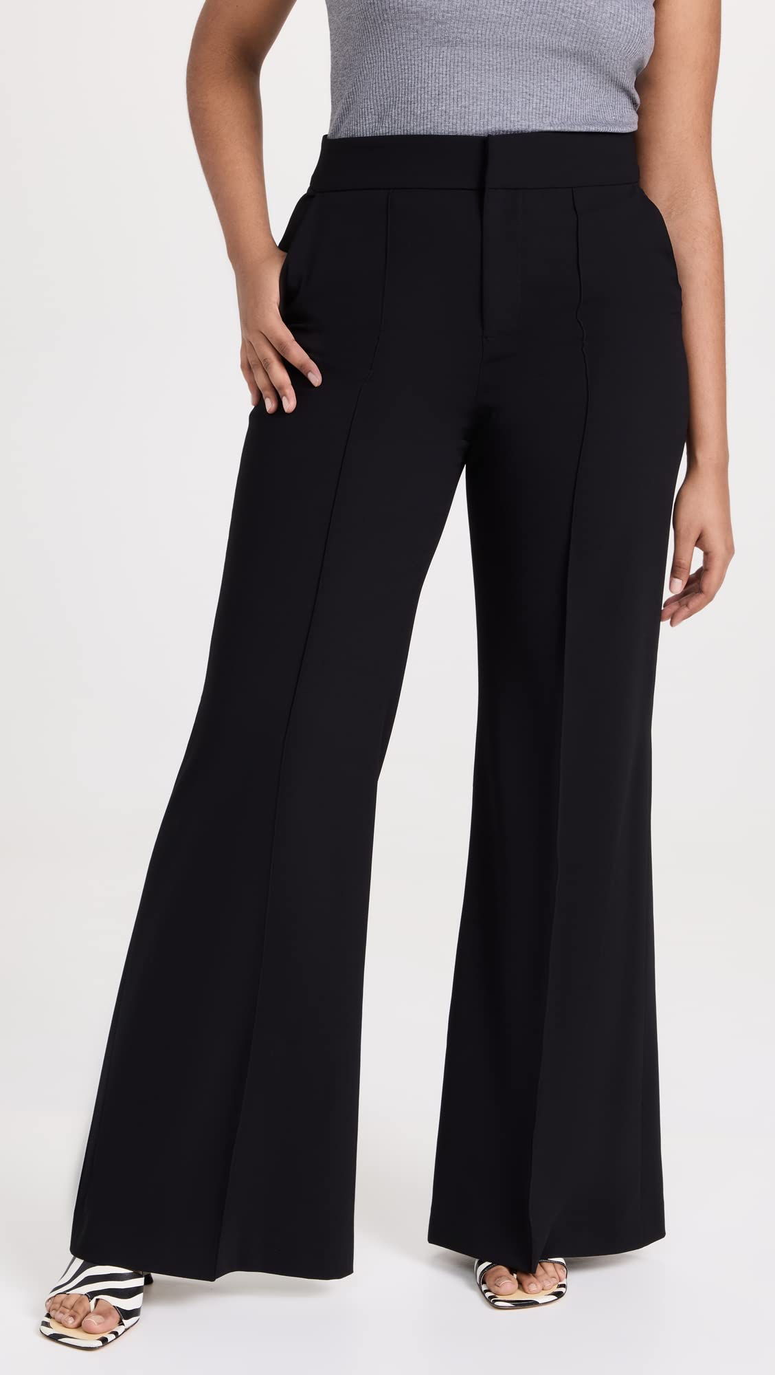 Alice + Olivia Women's Dylan High Waisted Leg Pants - Slim Fit Trousers for Work, Office & Business Casual Outfits | Comfortable Stretch Fabric for All-Day Wear