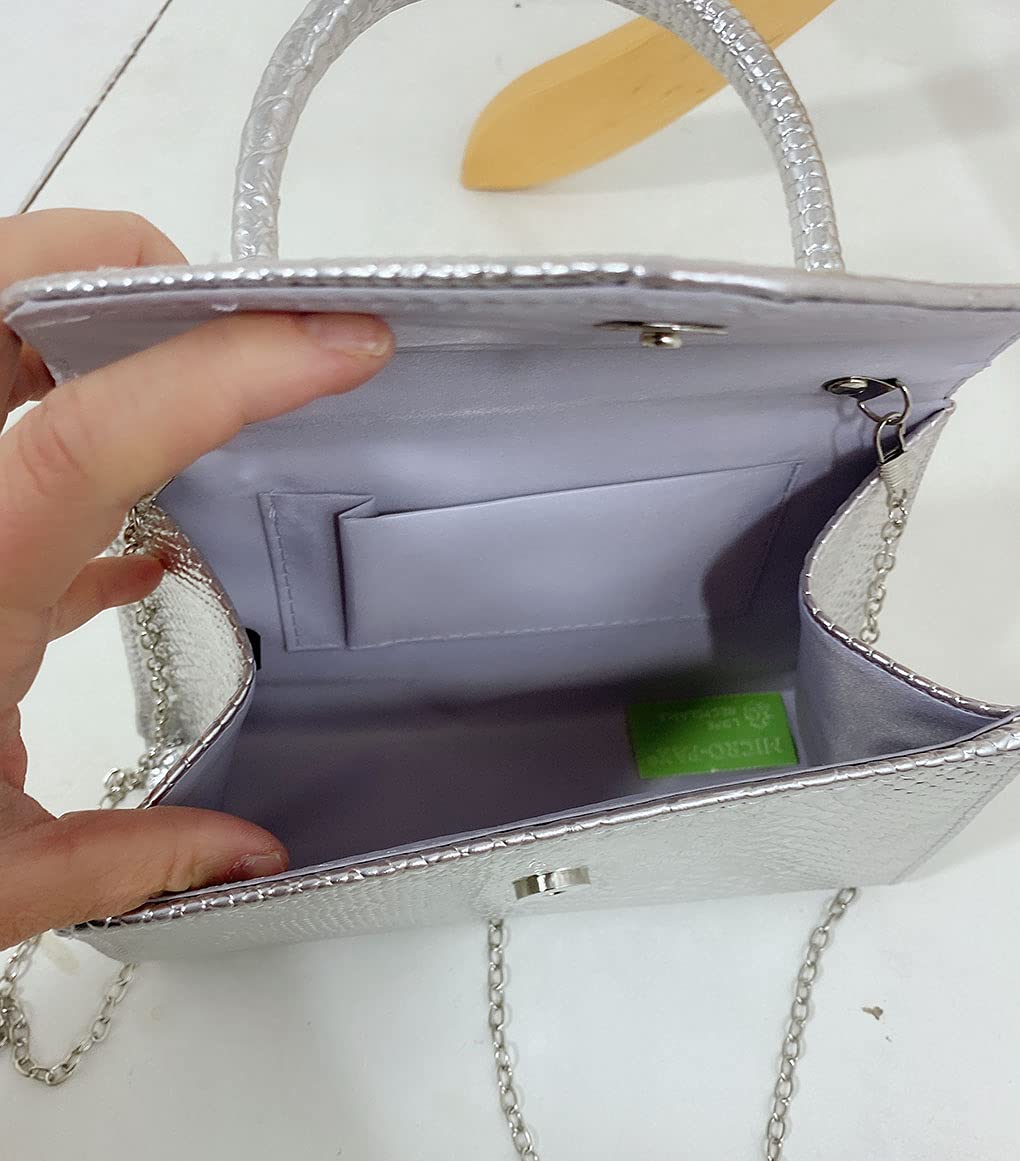 LeahWard Women's Patent Leather Clutch Bag for Evening Party Wedding Prom - Elegant Crossbody Handbag Purse 023 - Perfect for Date Night, Cocktail Events & Formal Occasions