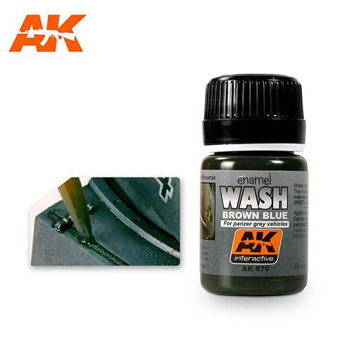 AK Interactive AK070 Weathering Wash for Panzer Grey Vehicles - Enamel Paint 35mL - Perfect for Model Tanks, Military Vehicles & Scale Miniatures
