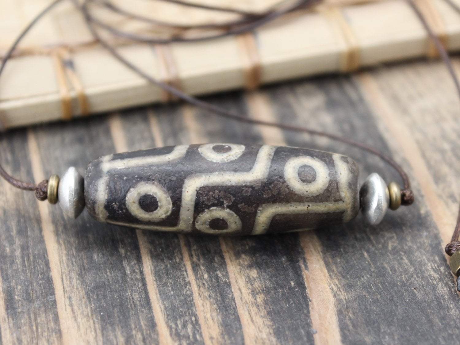 Authentic Nine Eye Dzi Bead Necklace - Tibetan Buddhist Lucky Charm for Wealth & Protection | Spiritual Jewelry for Meditation, Energy Healing & Fashion Accessory