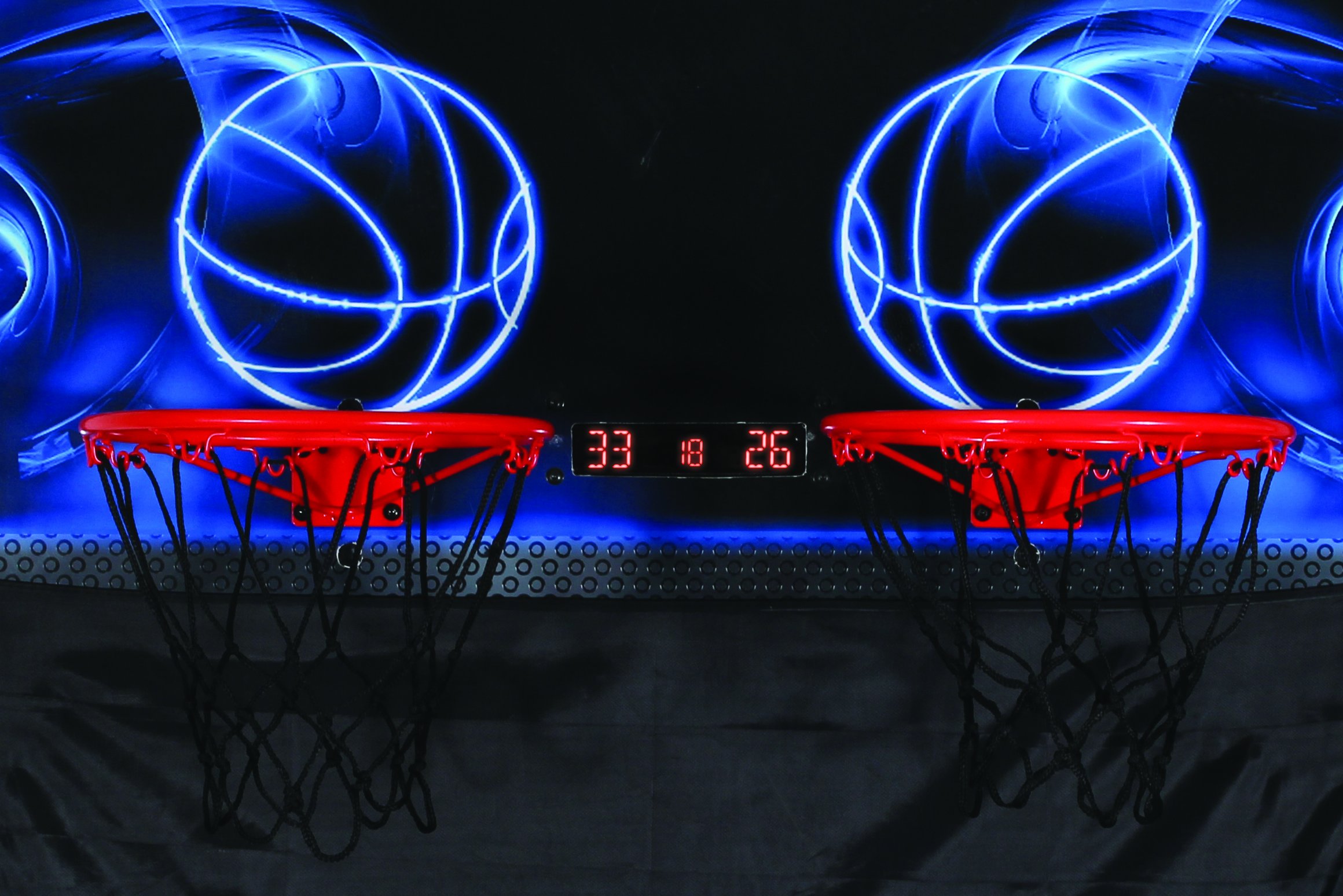Atomic Jumpball Deluxe Double Electronic Basketball Shootout Game Set - Includes 4 Mini Basketballs & Air Pump for Indoor/Outdoor Family Fun & Kids Birthday Parties
