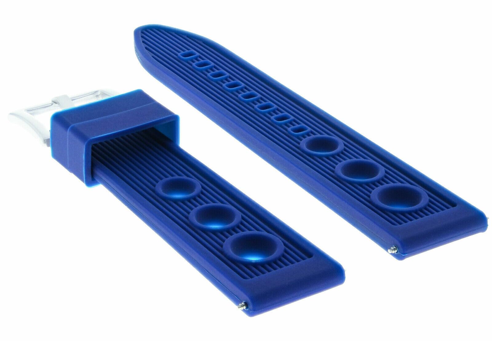 20mm Blue Rubber Racing Watch Band for Tissot PRS516 - Sporty & Durable Strap for Active Lifestyles