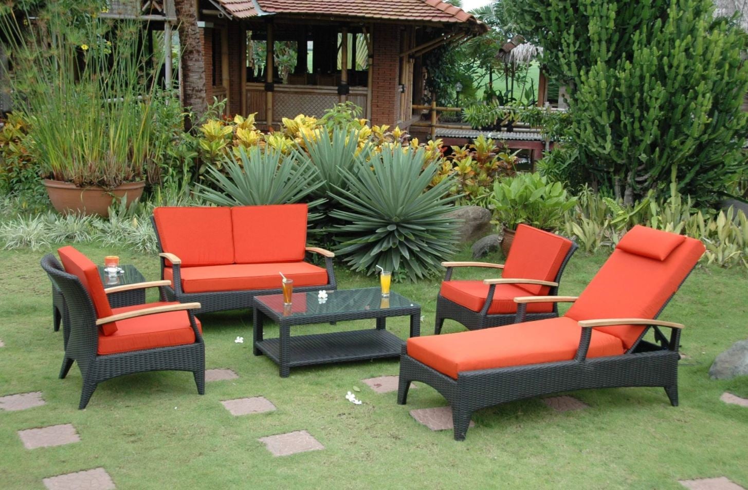 Anderson Teak Bellagio 6-Piece Outdoor Deep Seating Set with Cushions (SR 016DS) - Perfect for Patio, Garden, and Poolside Relaxation
