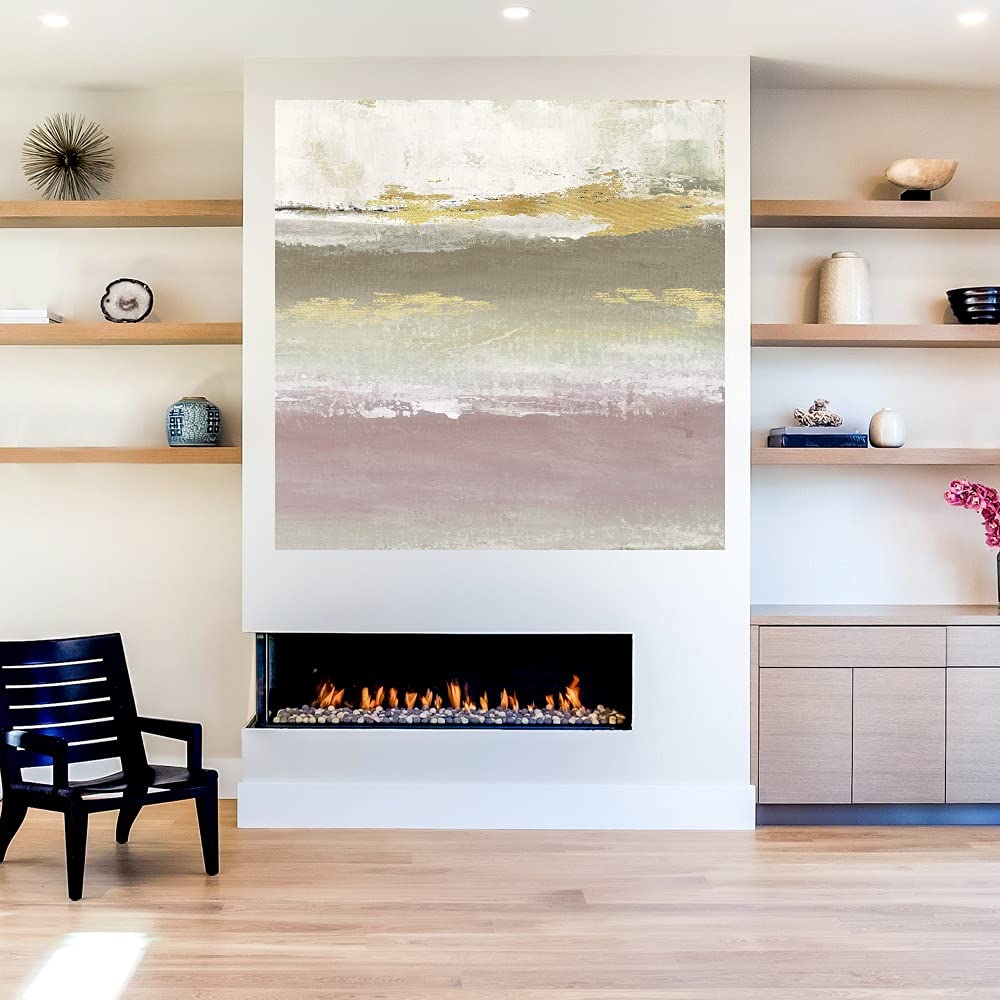 Blush Solace Abstract Canvas Wall Art - 37x37 Inch Ready to Hang Painting by Janet Tava for Living Room, Bedroom, Office Decor - Perfect for Modern Home & Office Spaces