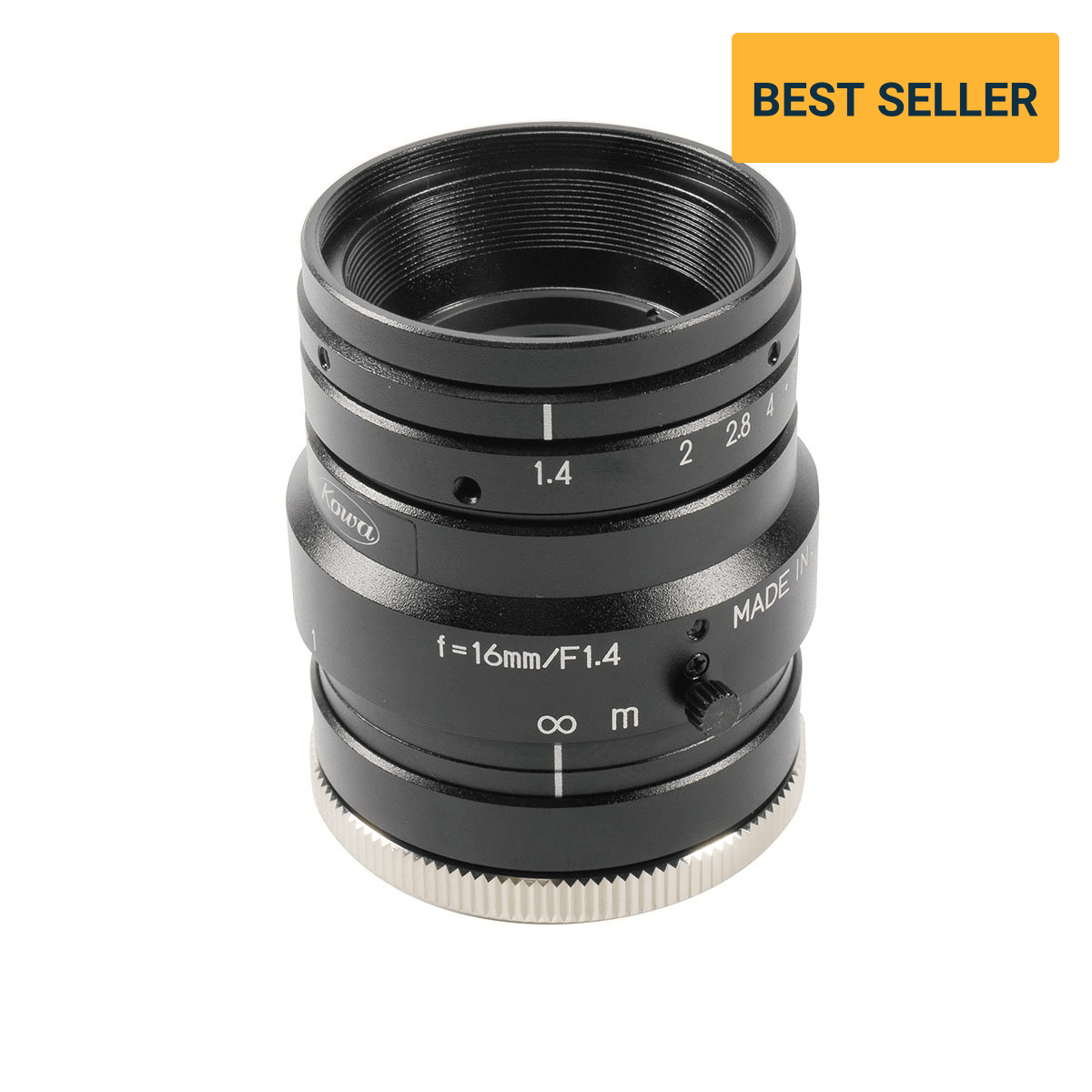 LM16HC 1.2MP 16mm F1.4 C Mount Lens - High Resolution CCTV Camera Lens for Security Surveillance & Machine Vision Applications