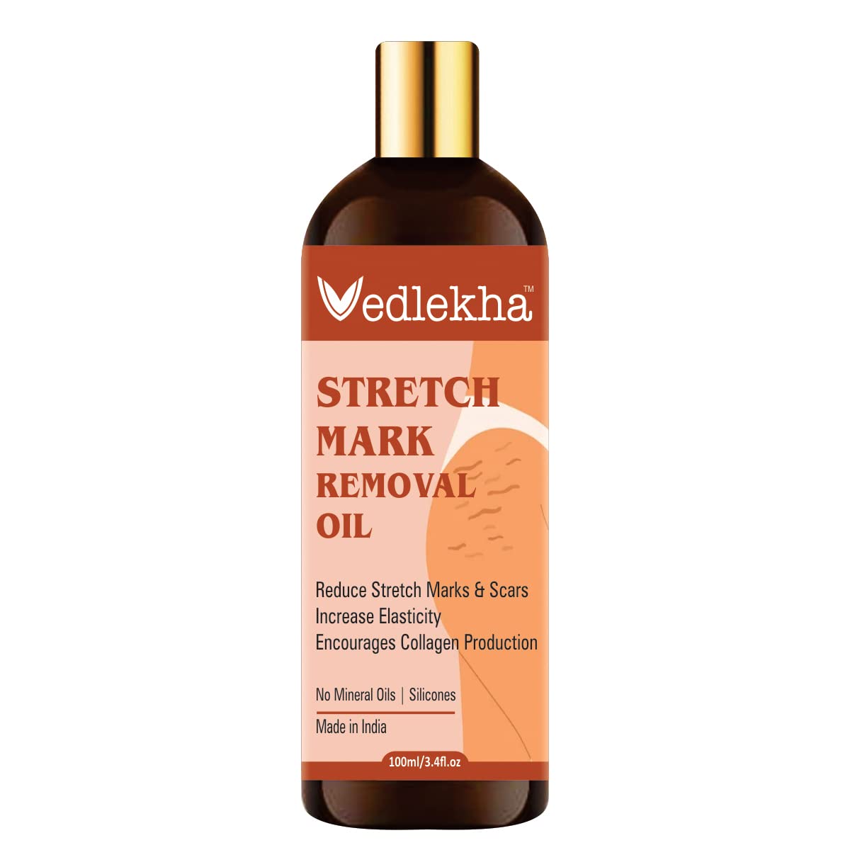 Vedlekha Pregnancy Stretch Mark Oil - 7-in-1 Natural Bio Oil for Belly & Skin Elasticity | Clinically Proven, Toxin-Free, Mineral Oil Free (100ml) | Perfect for Prenatal Care & Postpartum Skin Recovery