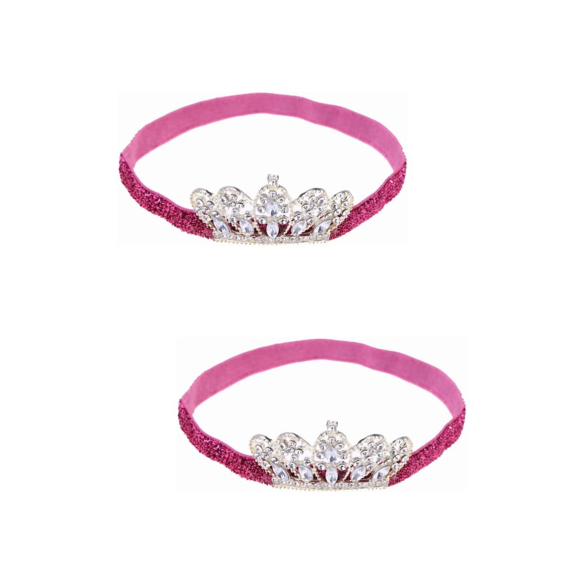 Minkissy 2-Pack Kids Hair Ties & Crystal Tiara Headband - Soft Infant Hair Accessories for Babies & Toddlers - Perfect for Birthday Parties, Photo Shoots & Special Occasions