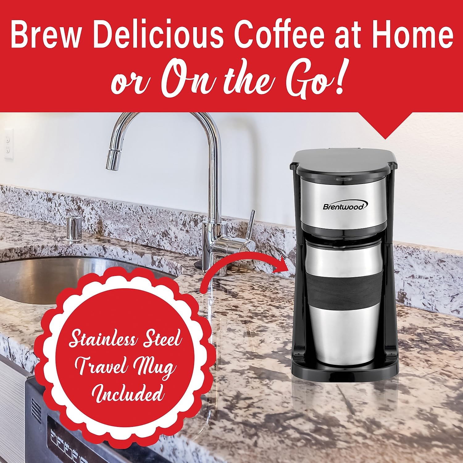 Brentwood TS-113BK 12-Cup Programmable Coffee Maker with Auto Shut-Off - Black - Perfect for Home, Office, and Dorm Use