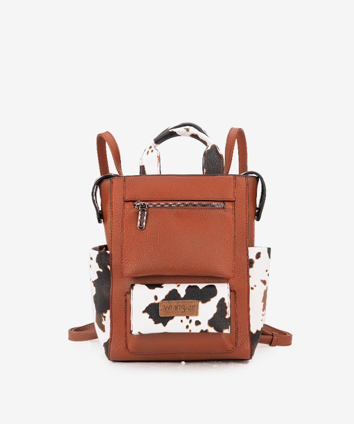 Wrangler Convertible Leather Backpack for Men & Women - Durable Travel Backpack with Adjustable Straps - Perfect for Hiking, Work & School
