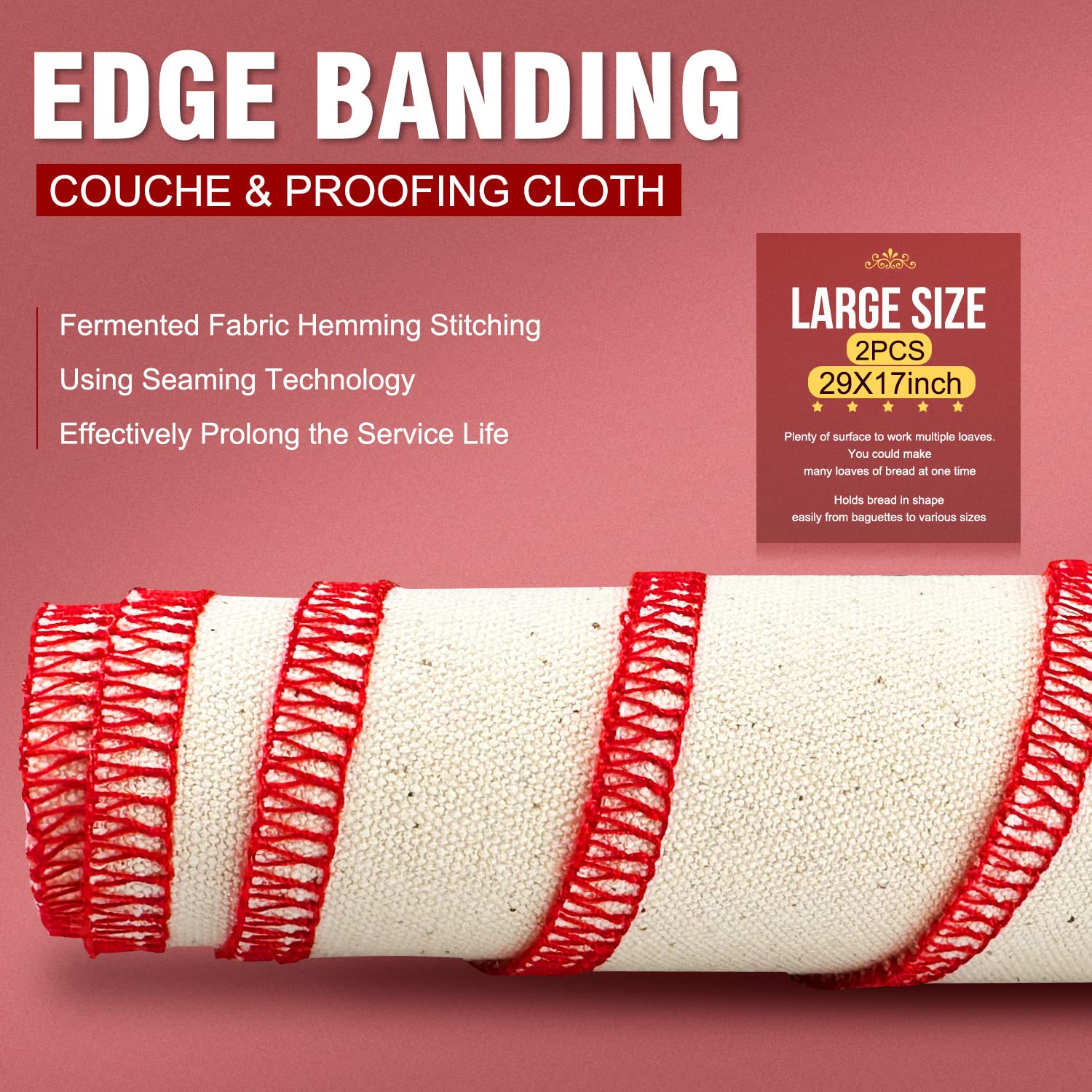 Walfos 2-Pack Cotton Bakers Couche & Proofing Cloth (29