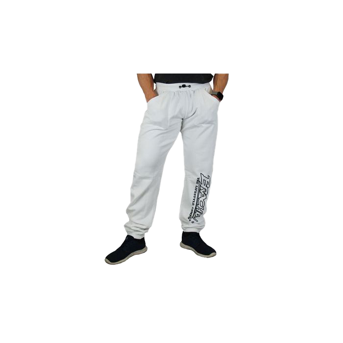 Brachial Tracksuit Pants for Men - Comfortable White Joggers with Elastic Waistband | Perfect for Gym, Running, and Casual Wear