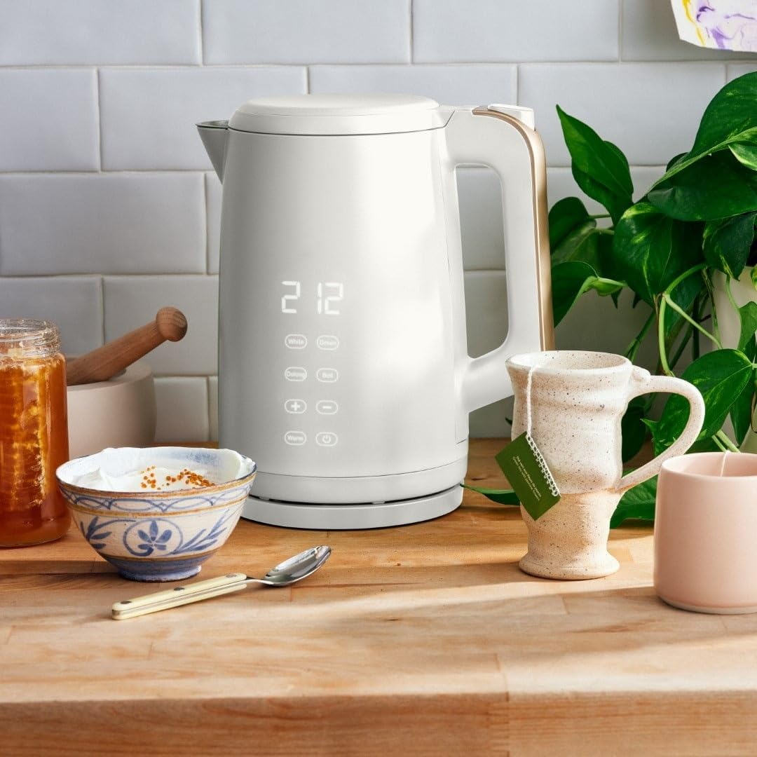 1.7L Electric Kettle 1500W Fast Boiling - One-Touch Operation, White Frosted Finish, Tea Maker & Water Heater for Home, Office, Dorm (Perfect for Tea, Coffee, Instant Noodles & Baby Formula)
