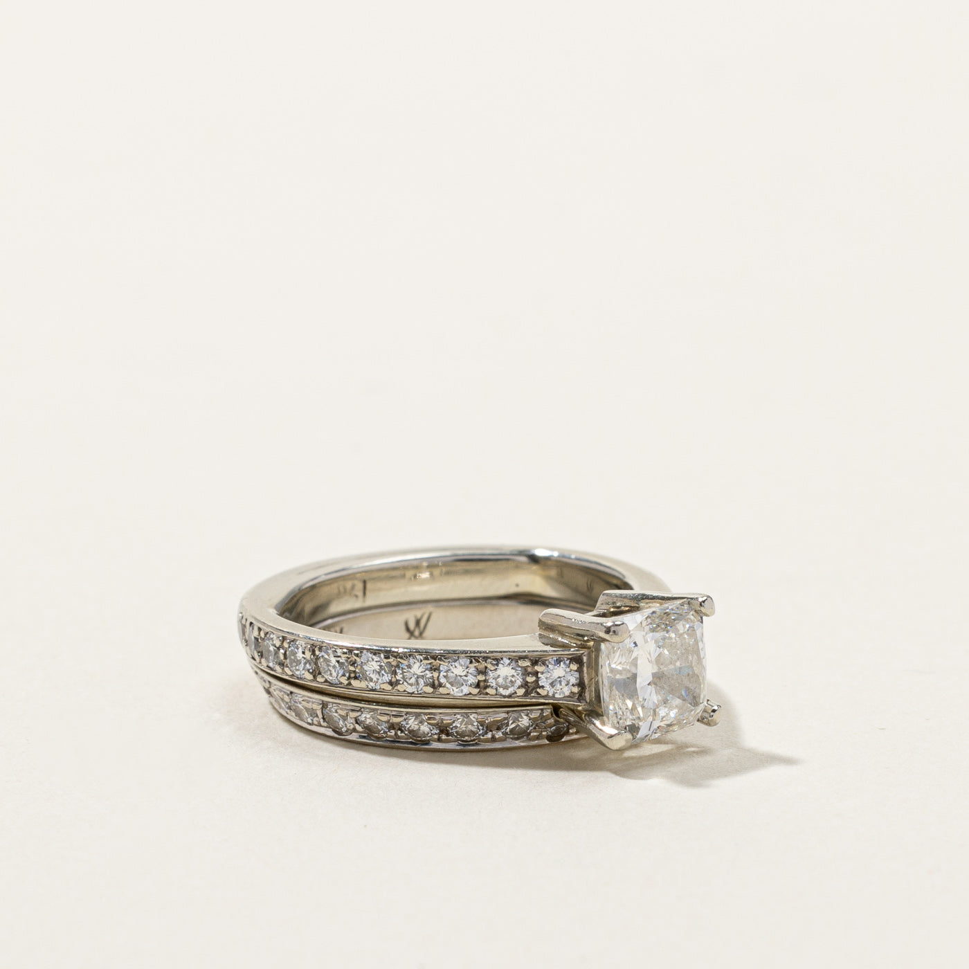GIA Certified 1.02ct Princess Cut Diamond Engagement Ring Set with 0.77ctw Side Stones, SI1 Clarity, F Color, Size 4.25 - Perfect for Proposals, Anniversaries & Special Occasions