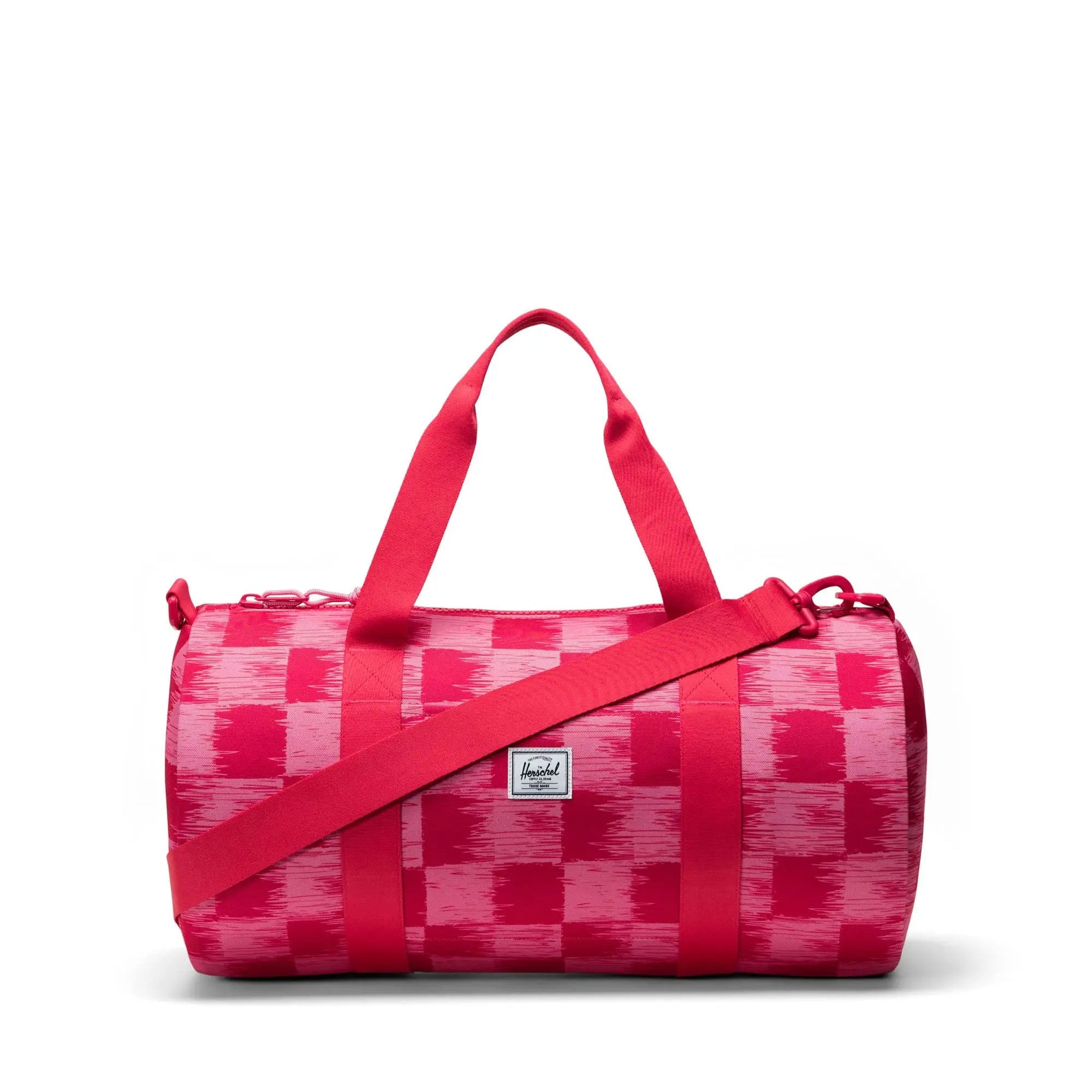 Herschel Check Yourself Raspberry Little Herschel Duffle Bag - Stylish Travel & Gym Duffel for Women & Men - Perfect for Weekend Trips, Workouts & Carry-On Luggage