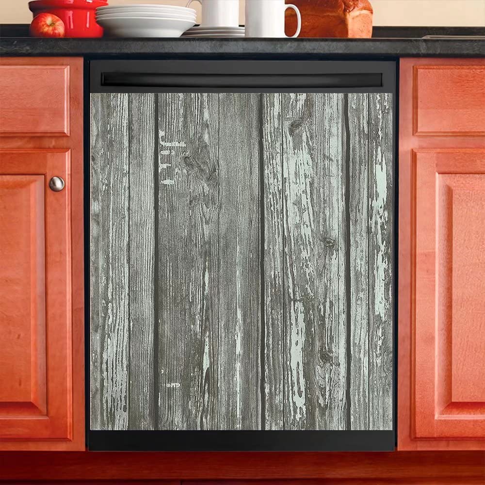 Rustic Wood Grey Magnetic Sticker for Kitchen Door - 23
