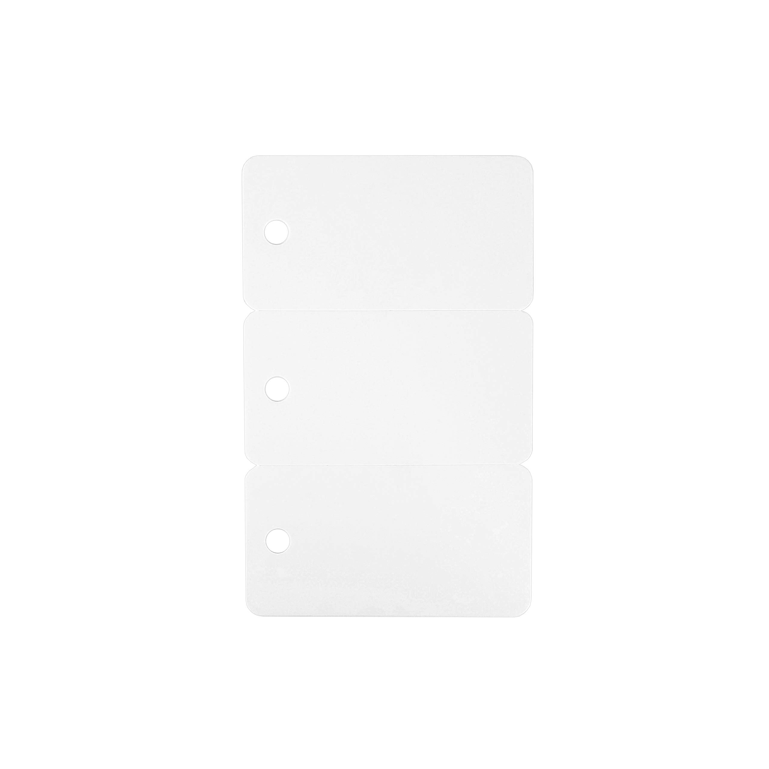 1000 Pack (3000 Key Tags) Premium White 3-Up Breakaway Key Tags with Slot Punch - CR80 PVC Cards 30 Mil Standard Credit Card Size - Ideal for Hotels, Gyms, Loyalty Programs & Membership Cards