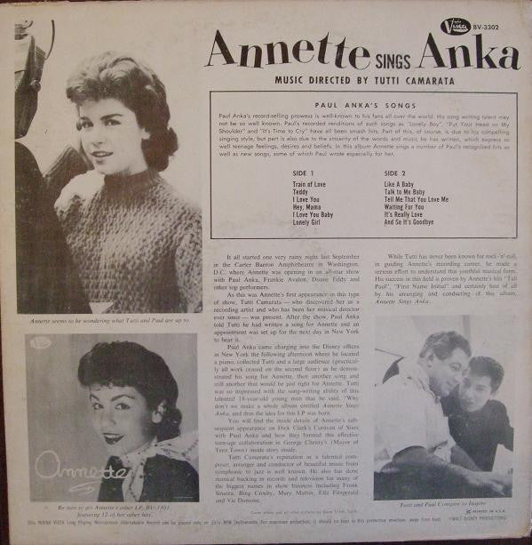 Annette (7) - Annette Sings Anka Vinyl LP Album (VG/Very Good Condition) - Classic 1960s Pop Music for Collectors & Vintage Record Enthusiasts