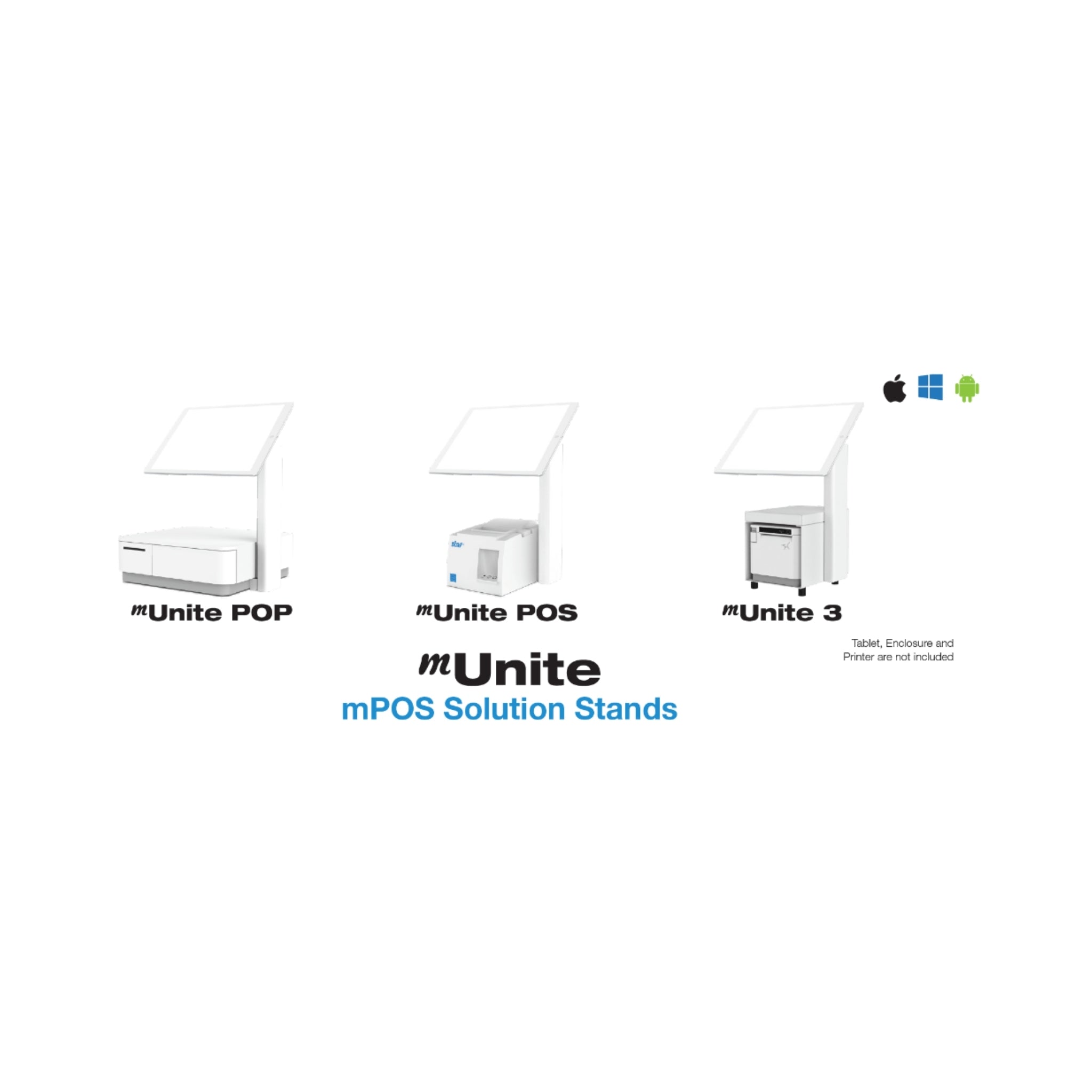 Star Micronics mUnite POS Solution Stand - Compact and Durable POS System Stand for Retail, Restaurant & Hospitality Businesses | Perfect for Checkout Counters and Cash Registers