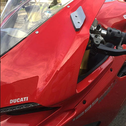 Ducati 959 Panigale Mirror Block Off Turn Signals for 2016-2019 | Motorcycle Accessories for Racing & Street Riding