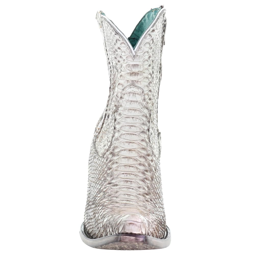 Corral Women's Natural Python Zipper Ankle Boots - Snip Toe, Leather Sole, Western Style (A3791) - Perfect for Country Dancing, Rodeos & Casual Western Fashion