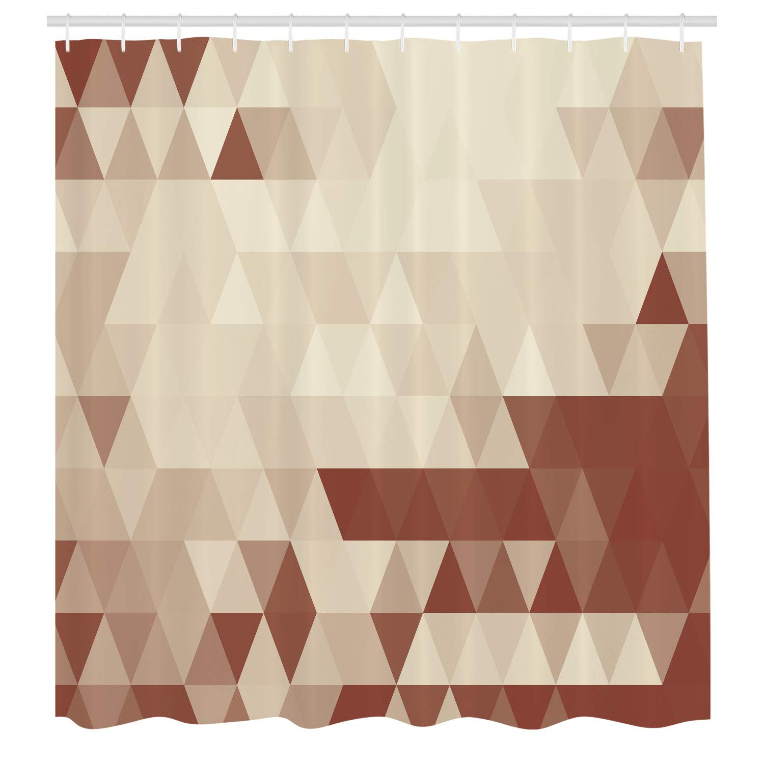 Ambesonne Geometric Shower Curtain - Triangle Mosaic Abstract Pixel Print Fabric Bathroom Decor with Hooks, 84