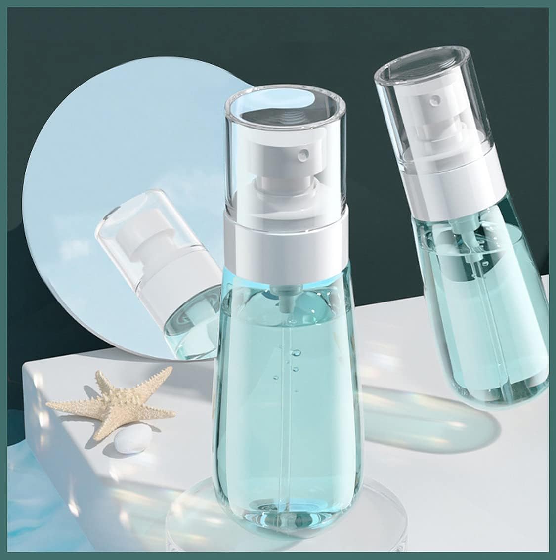 Hidak 3.4oz/100ml Fine Mist Spray Bottle - TSA Approved Empty Refillable Travel Container for Perfume, Skincare, Makeup & Lotion | Plastic Hair Sprayer with Adjustable Nozzle | Perfect for Travel, Gym, Salon & Home Use (Pack of 3)