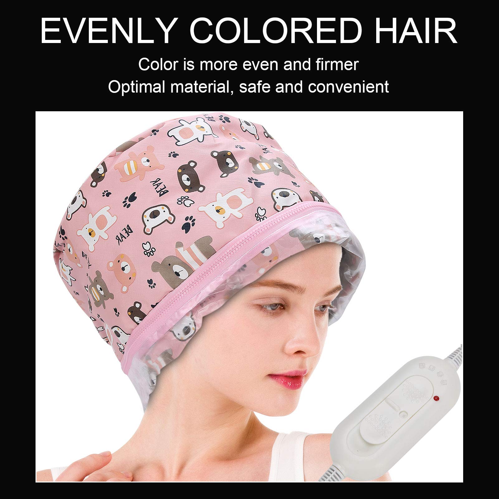 Electric Hair Steamer Cap with 3 Temperature Settings - Thermal Hair Spa Hat for Deep Conditioning Treatment at Home | Perfect for Damaged Hair Repair, Keratin Treatment & Scalp Care (US)