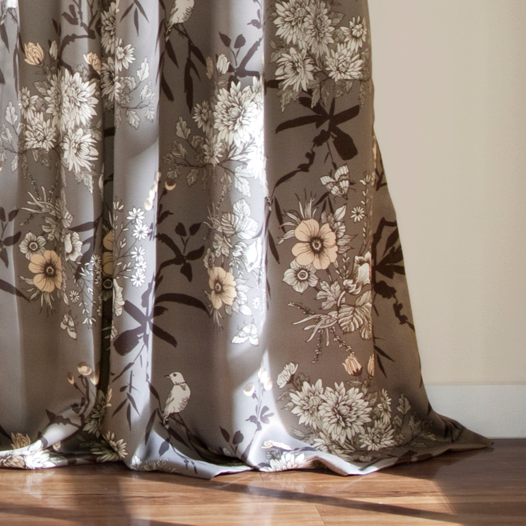 Botanical Garden Light Filtering Window Curtain Panel Set - Floral Print Sheer Drapes for Living Room, Bedroom & Nursery - Soft Sunlight & Privacy - 2 Panels 84 Inch Length