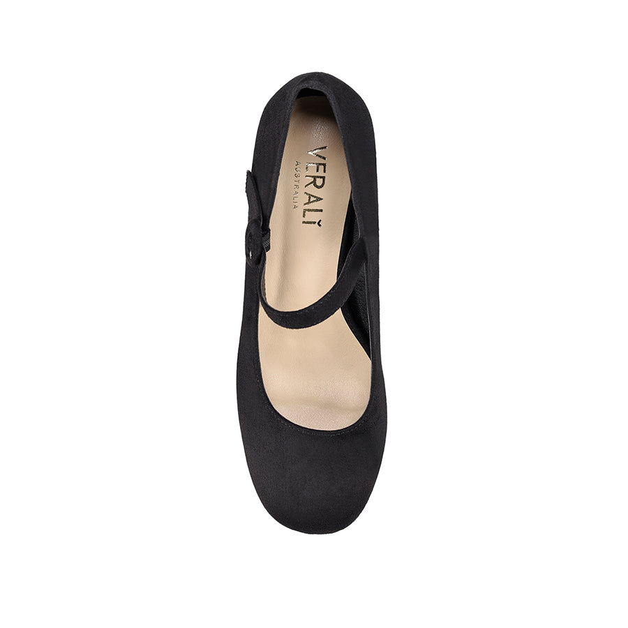 Hennessy Mary Jane Platform Shoes - Black Micro Suede for Women | Comfortable & Stylish for Parties, Work, and Casual Outfits