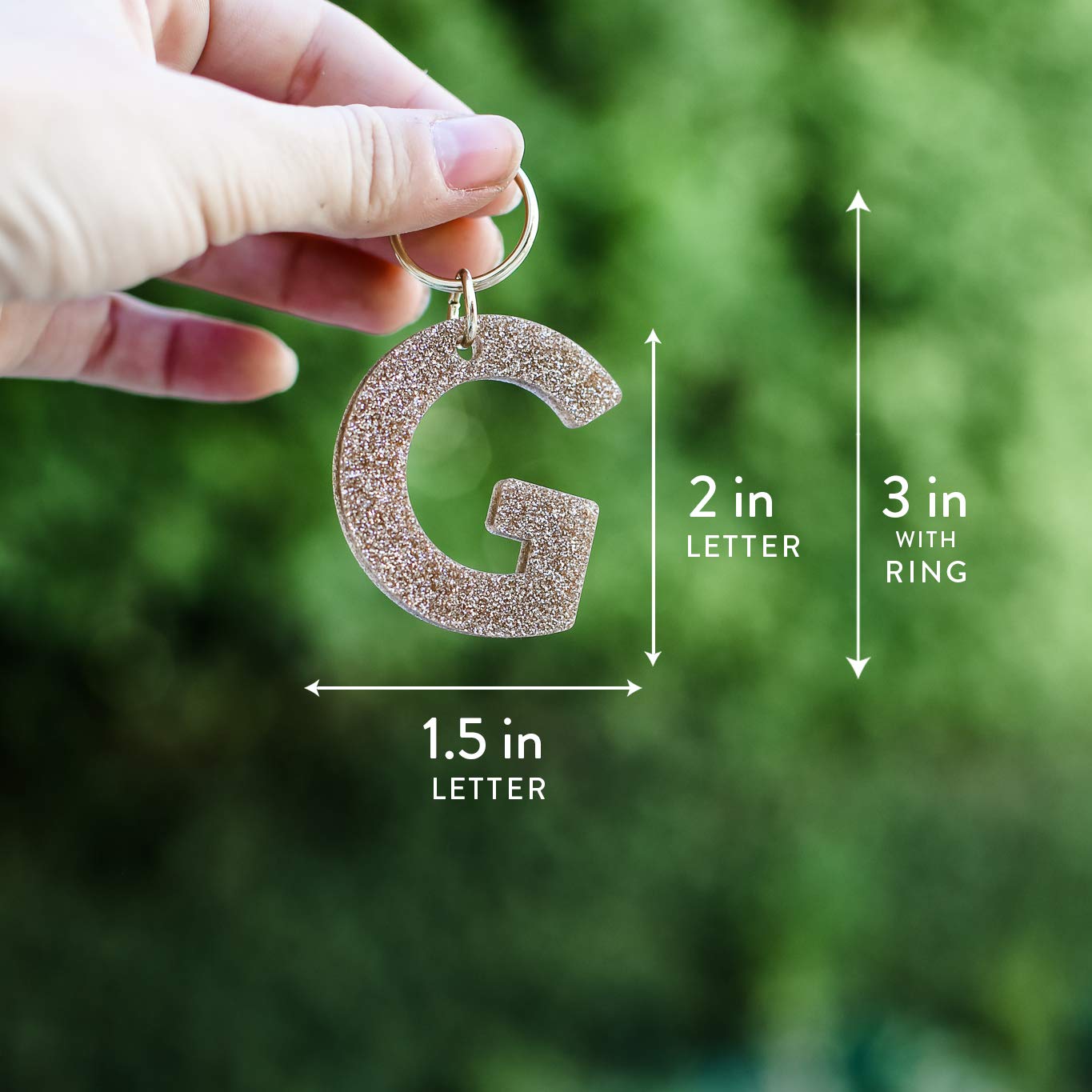 Lucky Feather Initial Keychain - Personalized Gold Glitter Keychain for Women, Girls | Custom Letter Keychain for Purse, Backpack, Gift | Elegant Key Ring for Everyday Use & Special Occasions