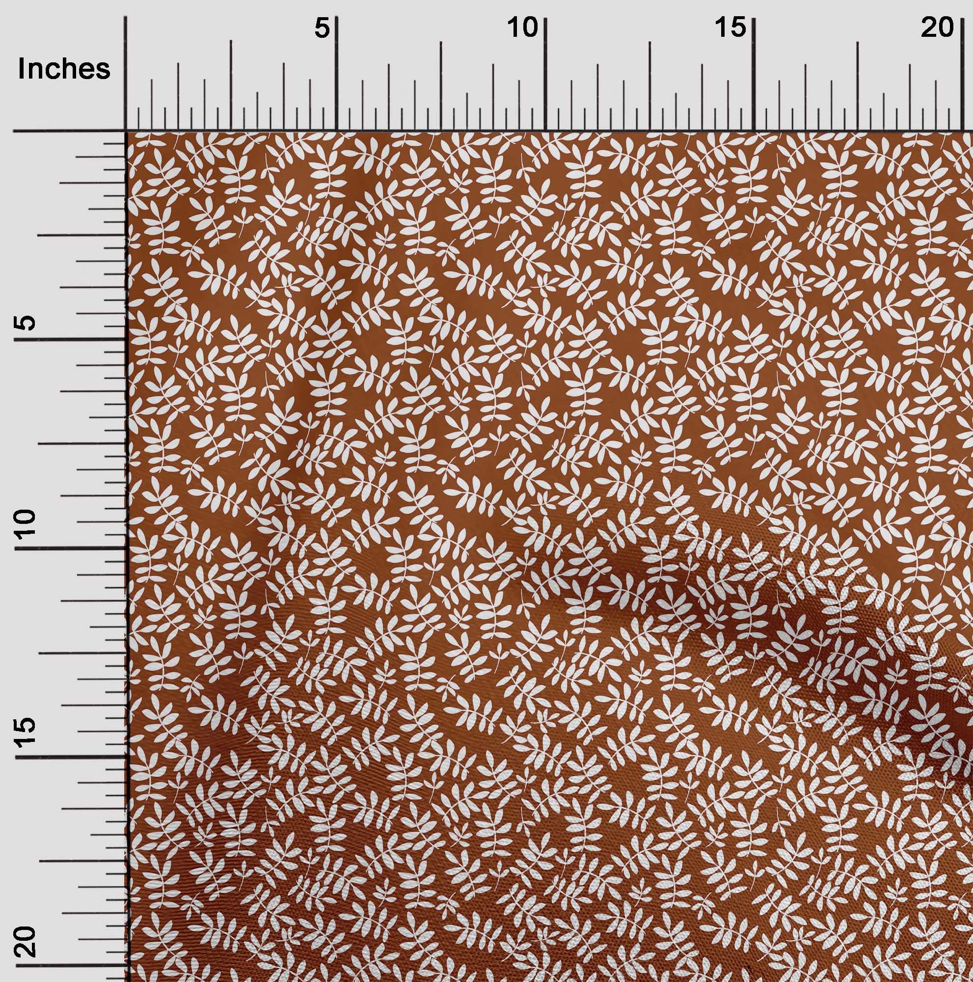 Velvet Maroon Printed Leaf Fabric by The Yard - 58 Inch Wide DIY Sewing Material for Clothing, Dresses & Home Decor | Premium Soft Fabric for Crafts, Quilting & Upholstery Projects