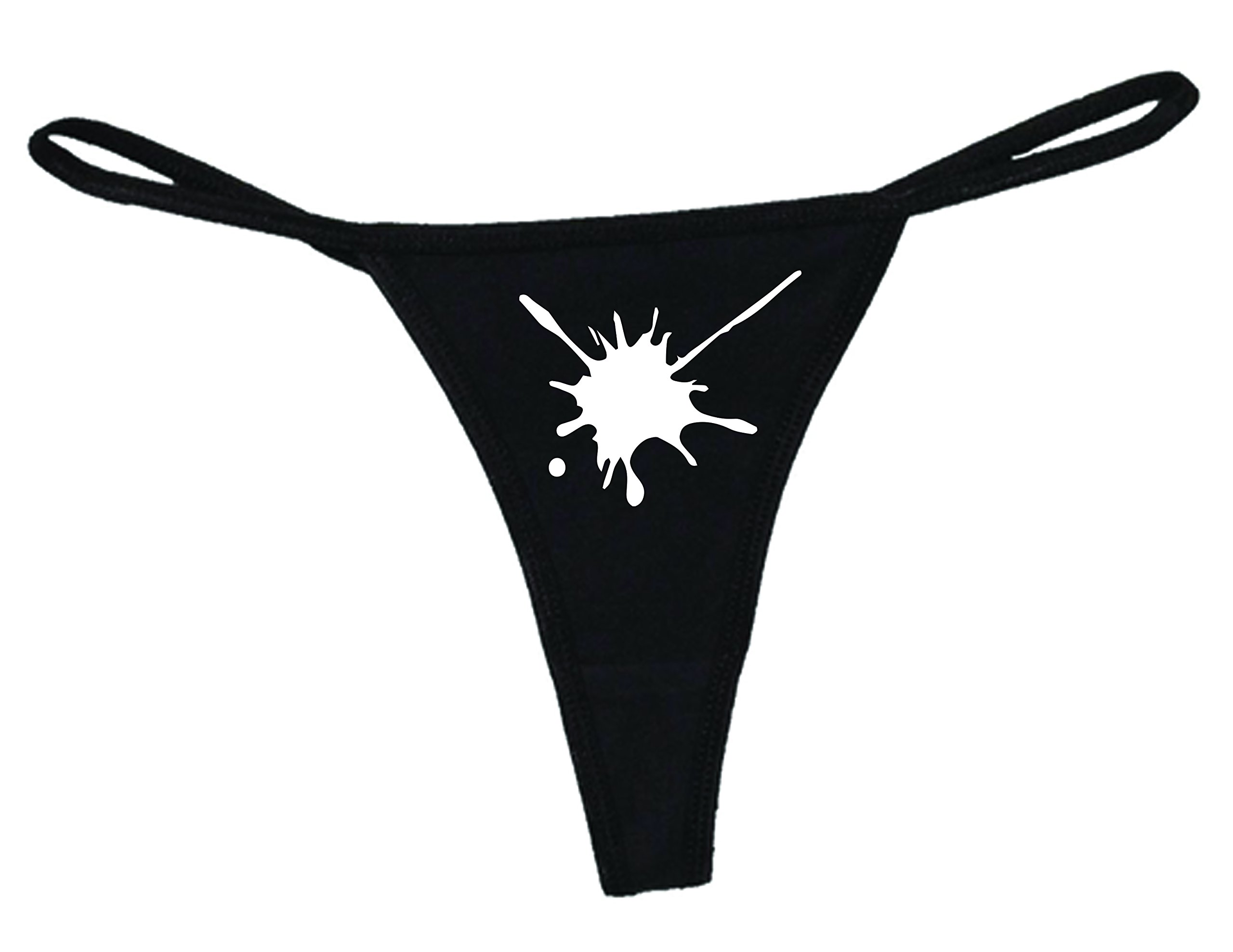 STUFF WITH ATTITUDE Splat Black Thong Panties - Sexy Lingerie for Women, Comfortable Everyday Underwear - Perfect for Date Nights & Special Occasions