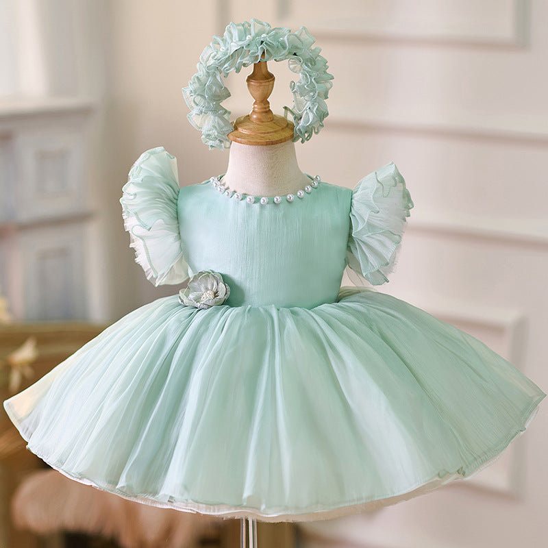 Adorable Baby Girl Puffy Christmas Dress - Toddler Holiday Party Princess Gown for Christmas Photos, Birthday Celebrations & Special Occasions